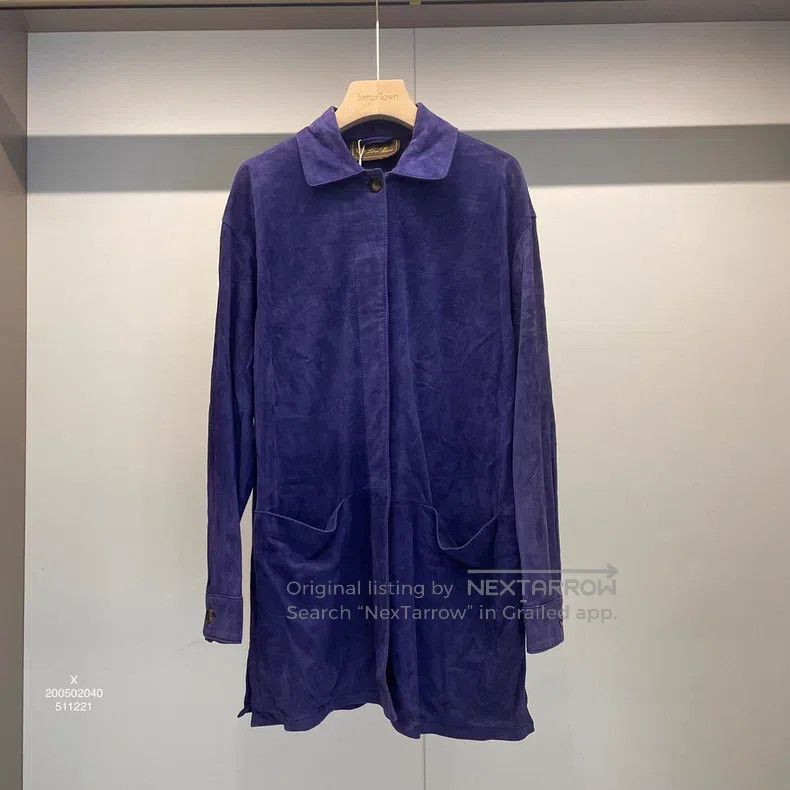 Loro Piana Loro Piana Purple Blue Leather Long Coat Size XS / US 0-2 / IT 36-38 - 1 Thumbnail