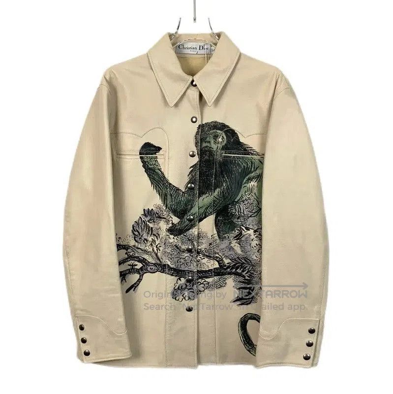 Dior Beige Graphic Men's Outerwear Jacket .