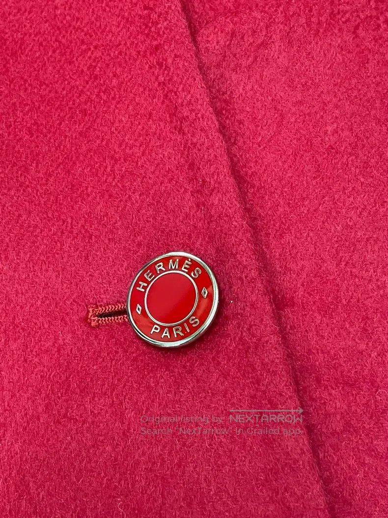 Hermes Hermes Red Cashmere Big Coat Size XXS / US 00 / IT 34 - 2 Thumbnail