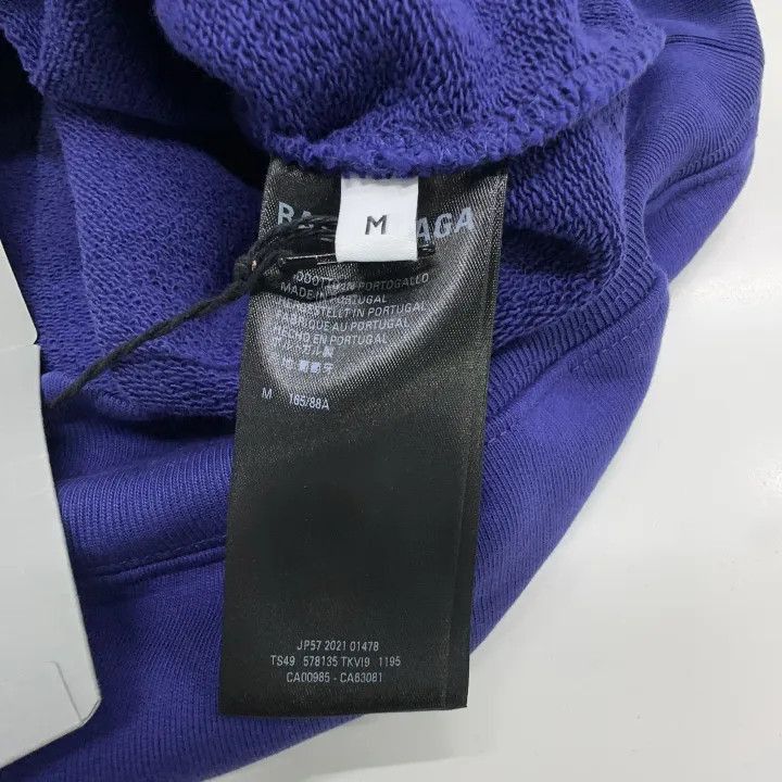 Balenciaga Balenciaga Balenciaga Logo Embroidered Hoodie in Deep Blue Size US M / EU 48-50 / 2 - 4 Thumbnail
