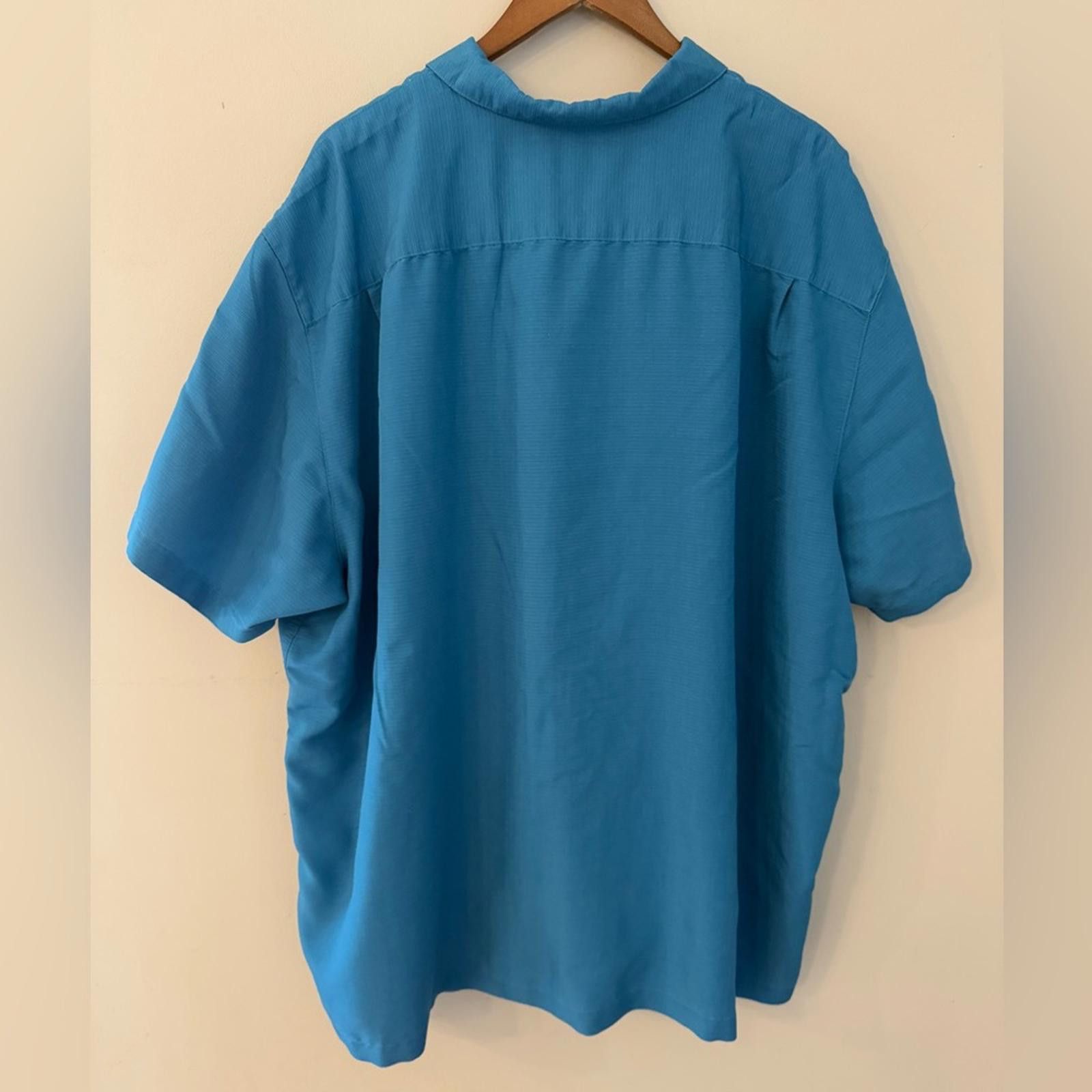 David Taylor David Taylor teal blue short sleeve button up shirt SZ 3XL Size US XXL / EU 58 / 5 - 2 Thumbnail