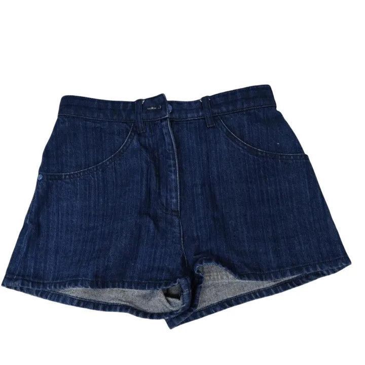 Chanel Chanel Blue Striped Denim Shorts for Women Size 22" - 1 Thumbnail