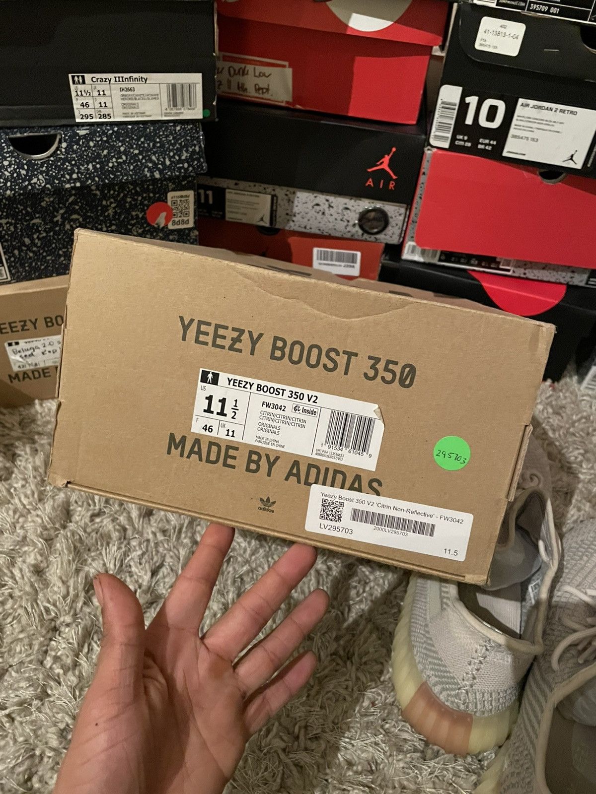 Yeezy Yeezy 350 V2 Citrin Size US 11.5 / EU 44-45 - 9 Thumbnail
