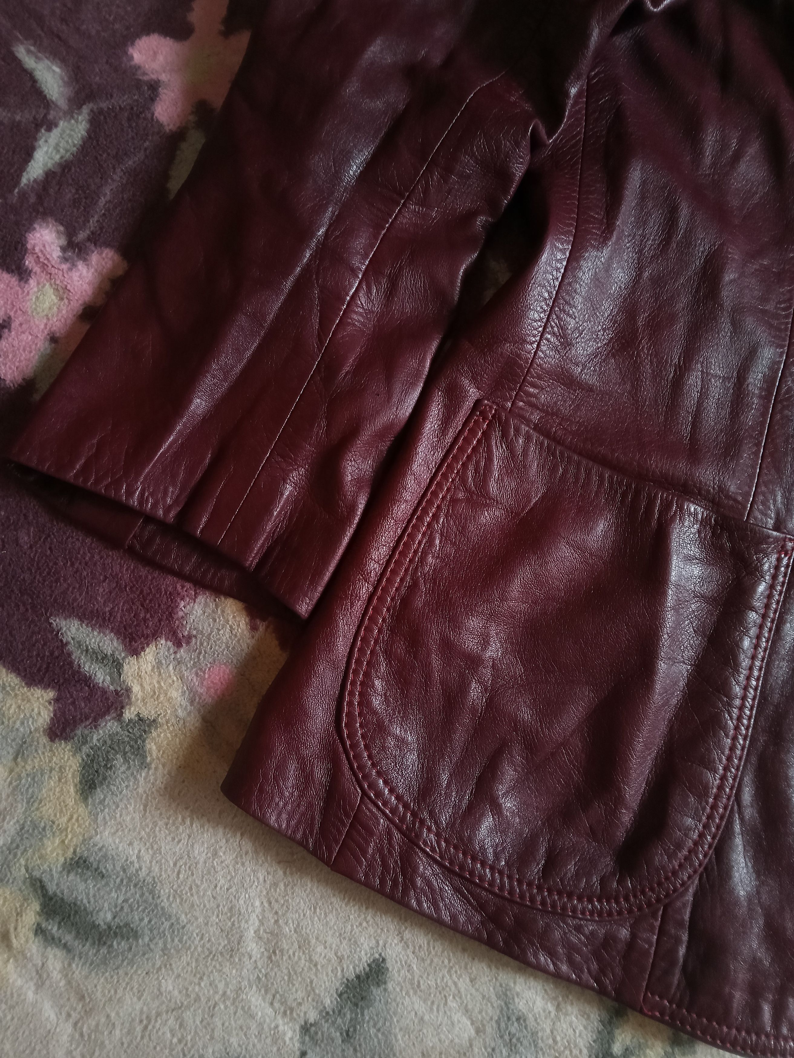 Loewe Loewe Leather Maroon / Mohagany Blazer Size M / US 6-8 / IT 42-44 - 6 Thumbnail