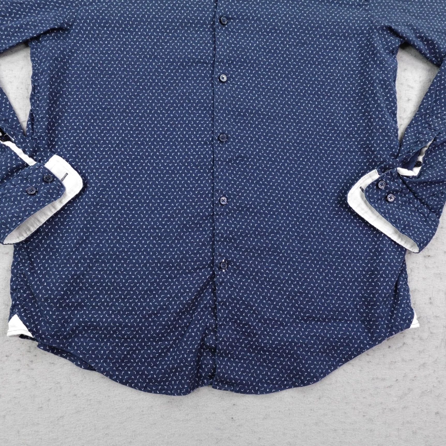 Hugo Boss Hugo Boss Shirt Mens 2XL Blue Slim Fit Stretch Linen Geometric Button Up Flex Size US XXL / EU 58 / 5 - 3 Thumbnail
