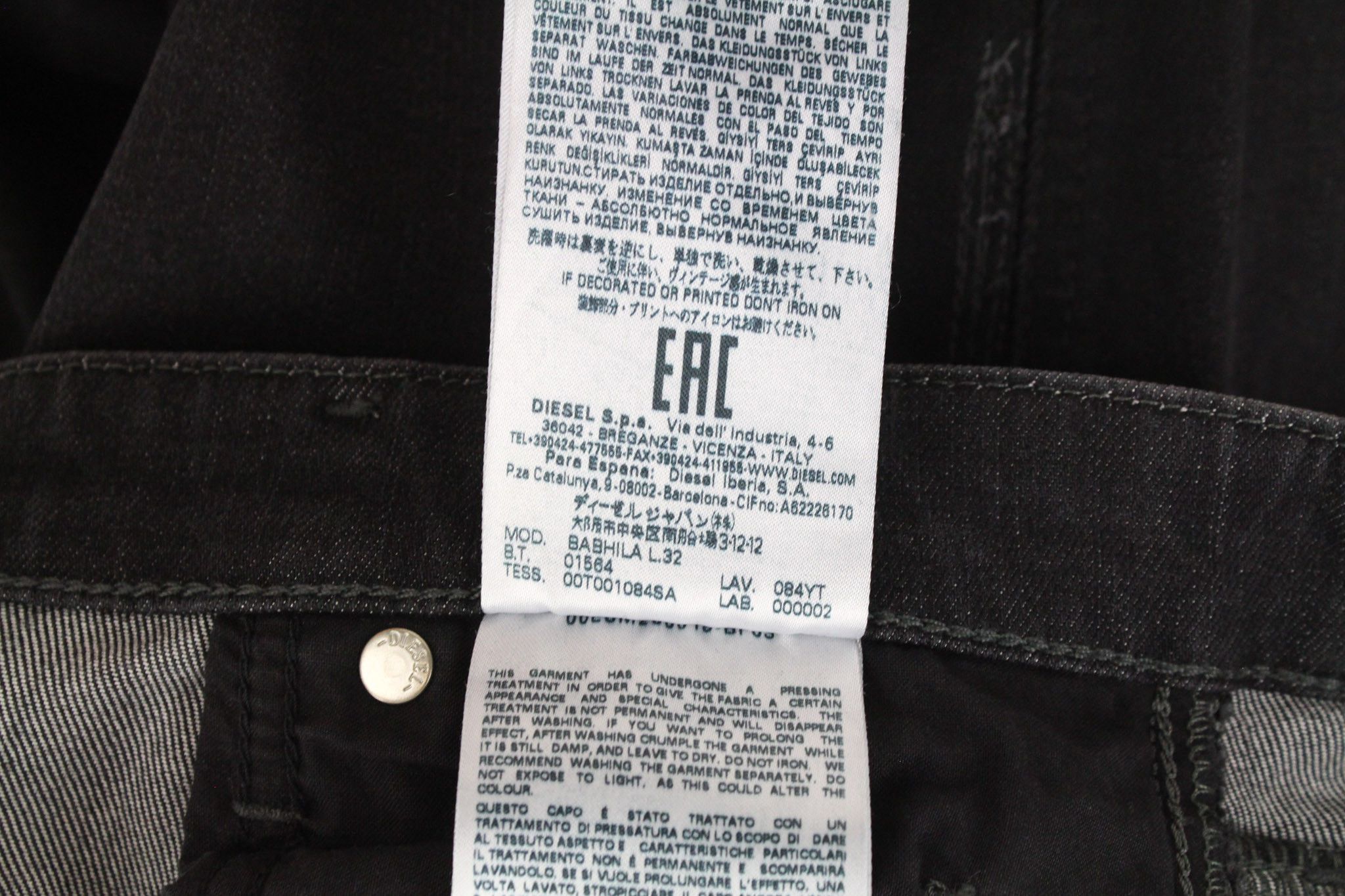 Diesel BABHILA 084YT W24/L32 Grey Distress Girls Jeans 71179 Size 24" / US 00 / IT 34 - 11 Thumbnail