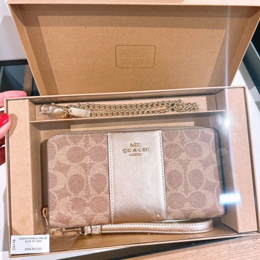 Coach Boxed Long Zip Around Wallet In Signature Canvas CX178 Size ONE SIZE - 3 Thumbnail