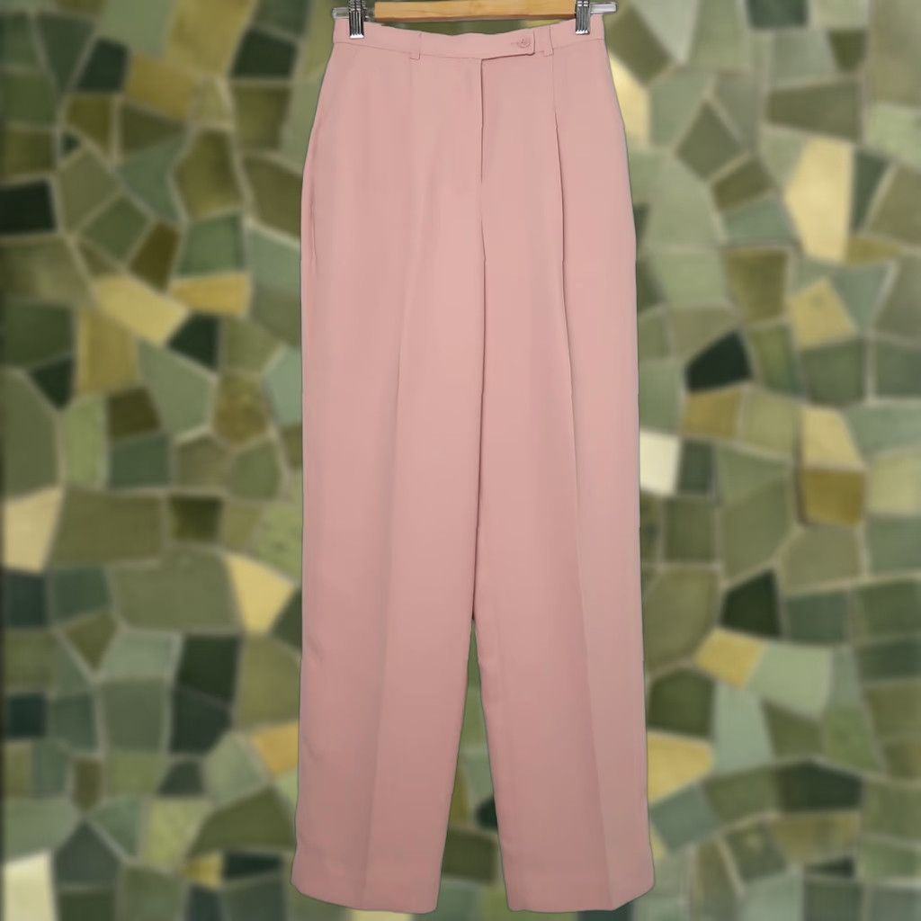 Vintage VINTAGE 90s light pink high rise pleat front trouser pants Style&co. 6 Petite Polyester Women’s Pants Size 28" / US 6 / IT 42 - 1 Thumbnail