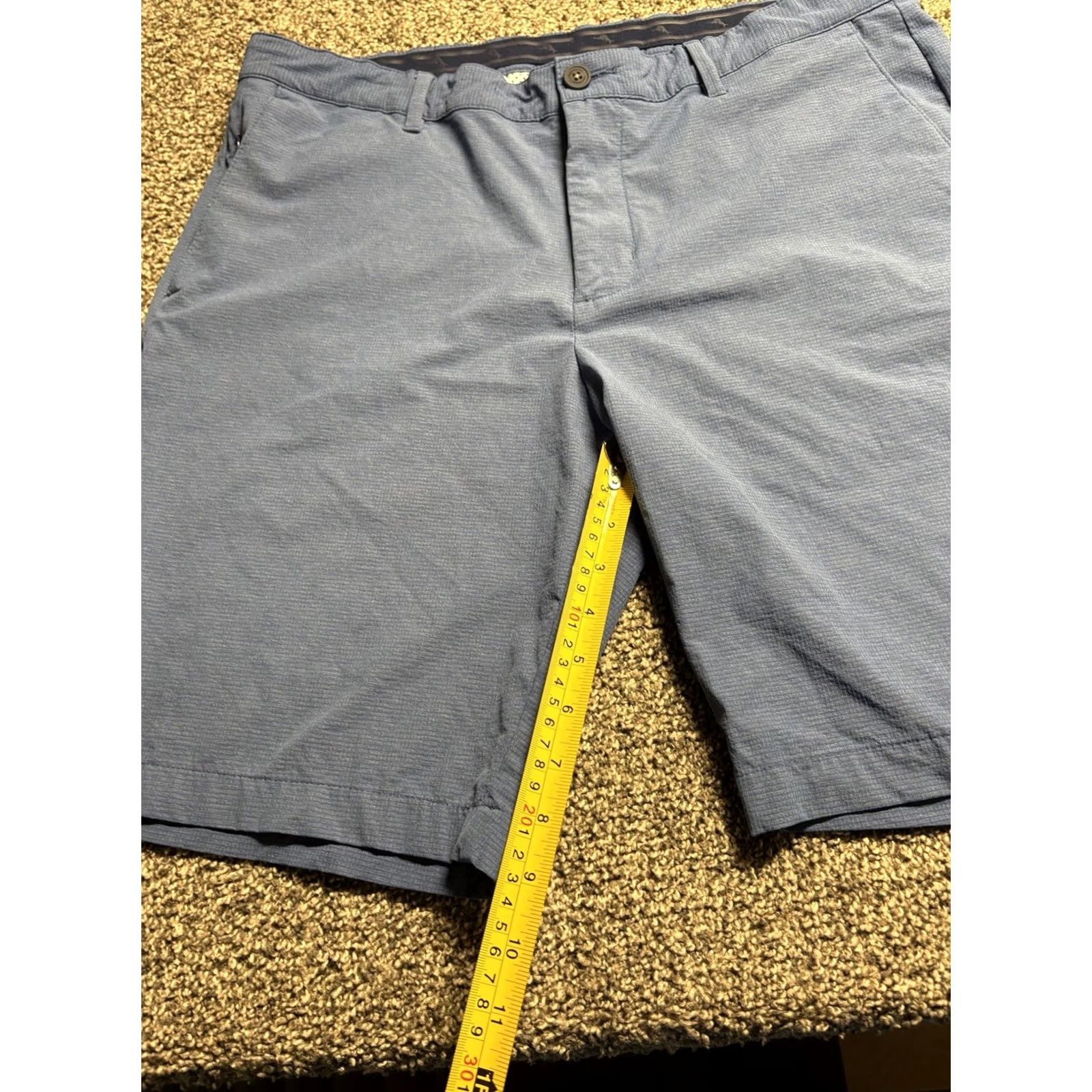 Tommy Bahama Tommy Bahama Chip Shot Shorts Mens 36 Blue Golf Chino Flat Front 9" Inseam Nylon Poly Blend Size US 36 / EU 52 - 6 Thumbnail