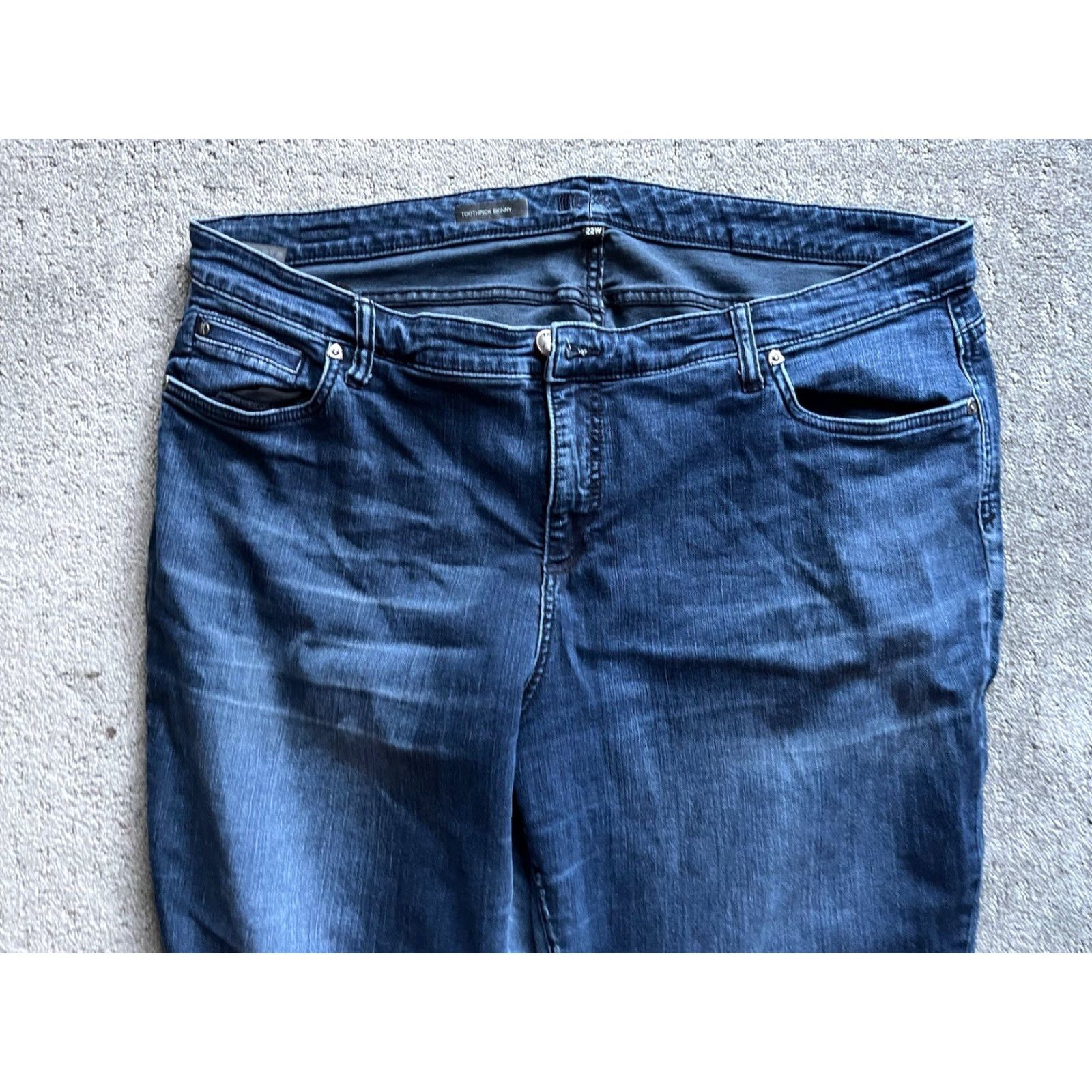 Vintage KUT From the Kloth Jeans Womens 22W Blue High Rise Skinny Dark Wash Stretch Jeans Size 40" / US 18 - 2 Thumbnail