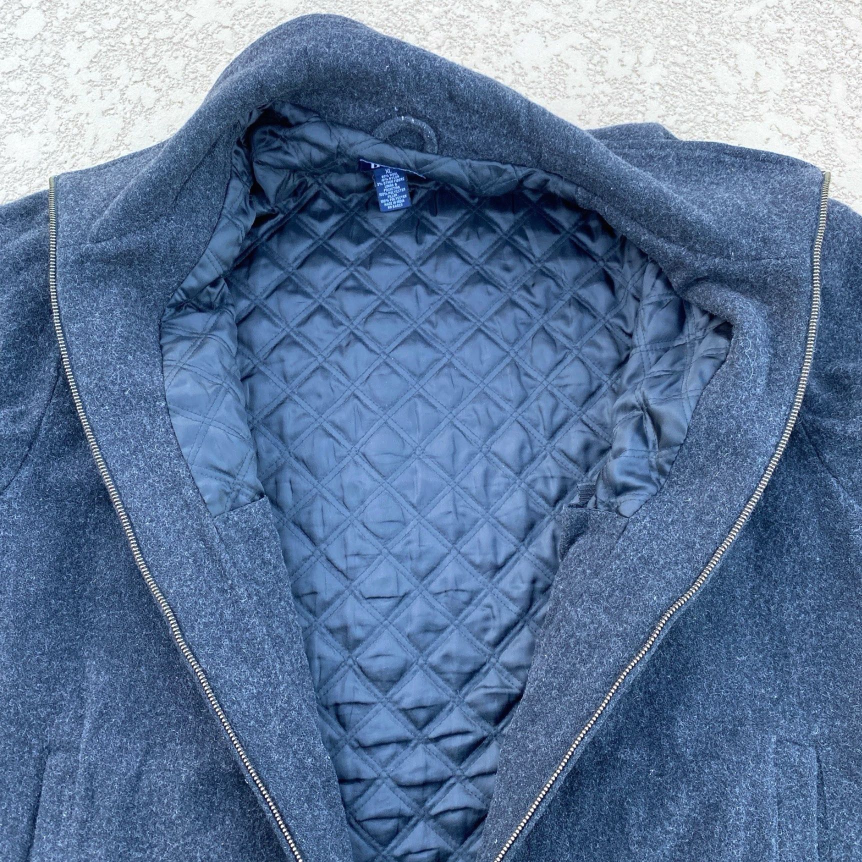Gap VINTAGE Gap Wool Blend Collared Full Zip Quilted Lining Jacket XL Black Bomber 90s Mens Size US XL / EU 56 / 4 - 5 Thumbnail