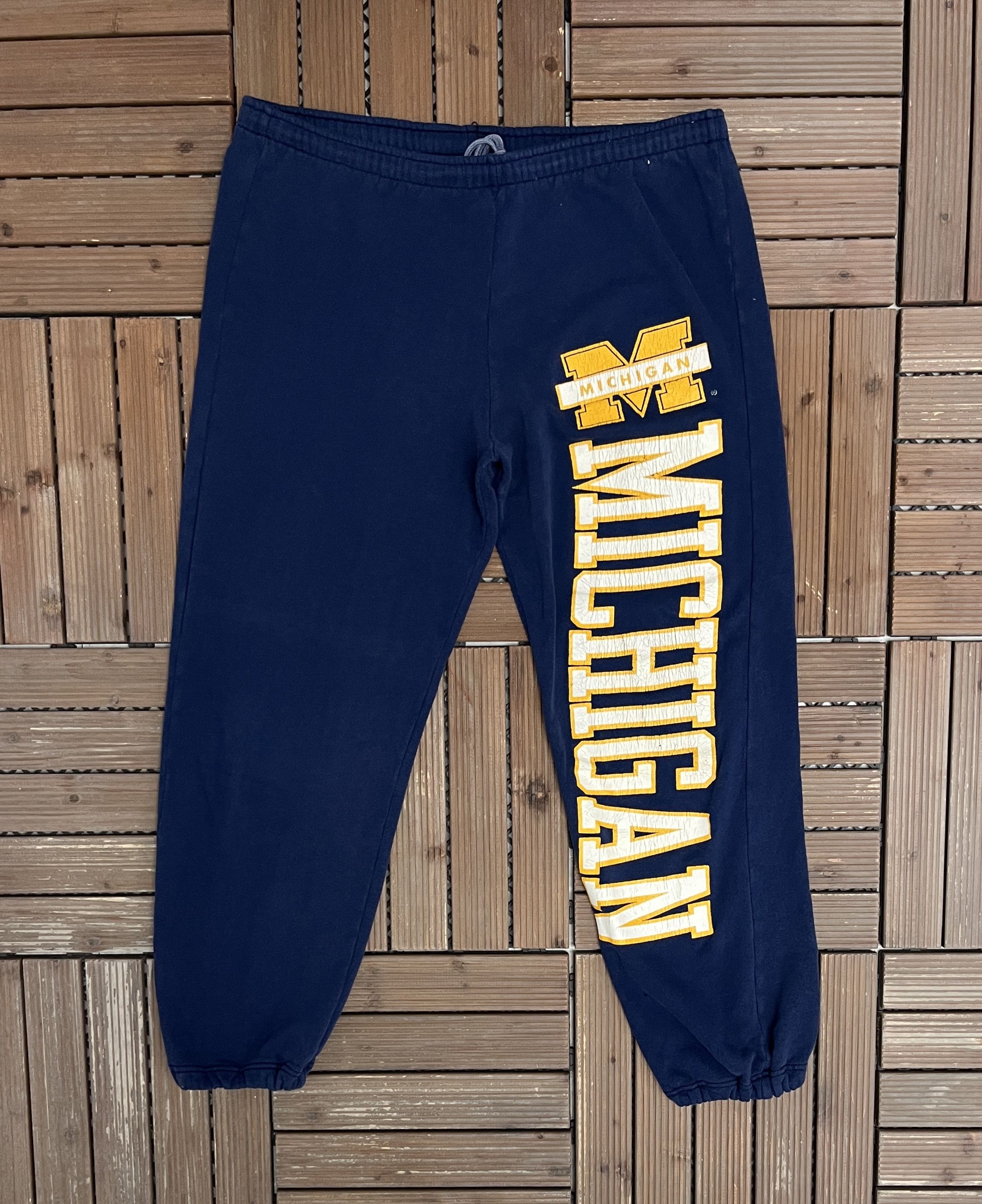 Champion × Vintage Michigan Wolverines Vintage Blue Sweat Pants Size US 36 / EU 52 - 2 Thumbnail