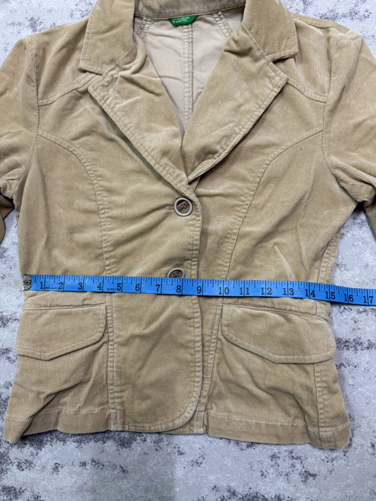 United Colors Of Benetton United colors of Benetton beige corduroy blazer Jacket Size XS / US 0-2 / IT 36-38 - 19 Thumbnail