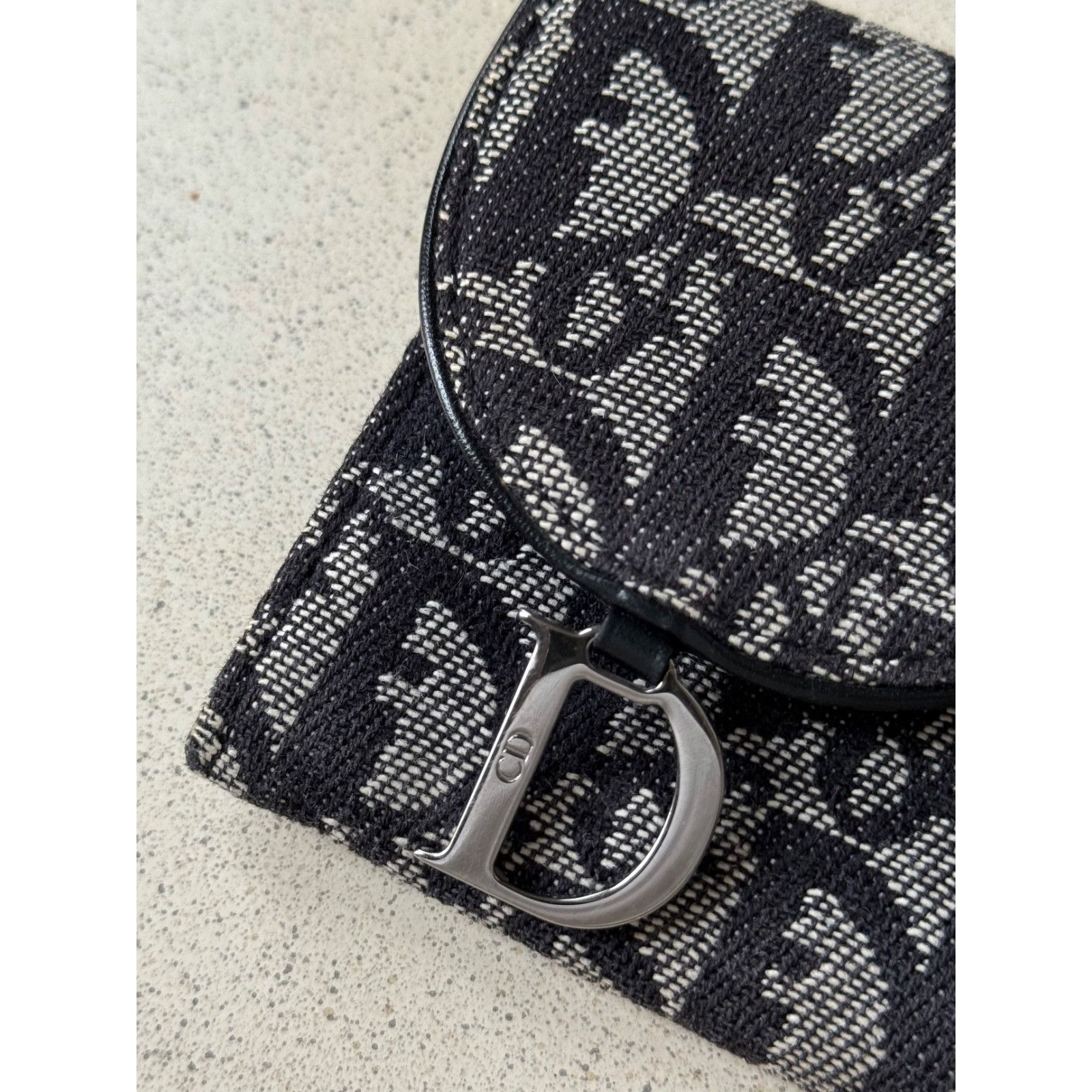 Dior DIOR Saddle Long Wallet Oblique Jacquard Navy Grey Size ONE SIZE - 4 Thumbnail