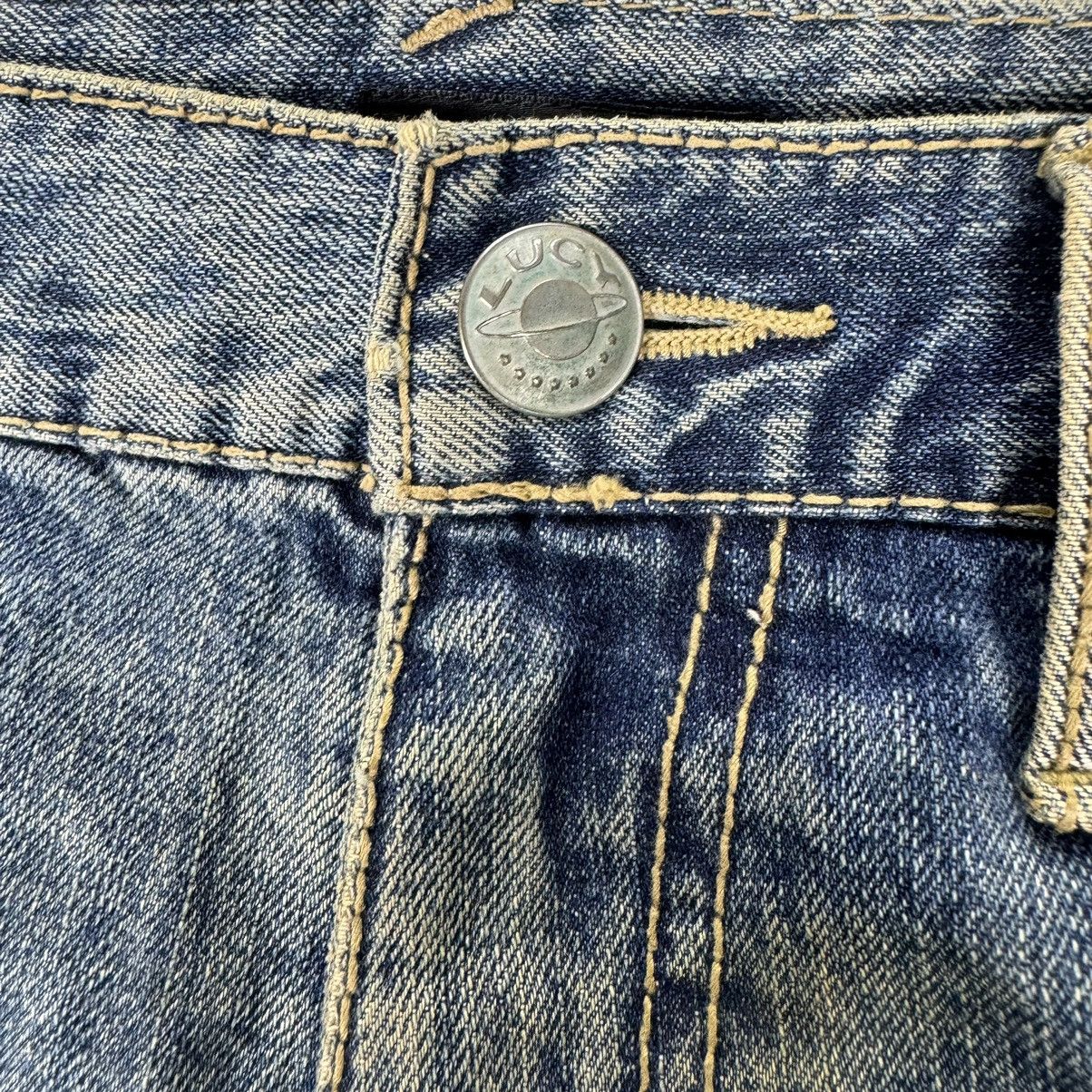 Japanese Brand ☀️LUCY Denim Two Tone Colour Patchwork Jeans Size US 33 - 6 Thumbnail