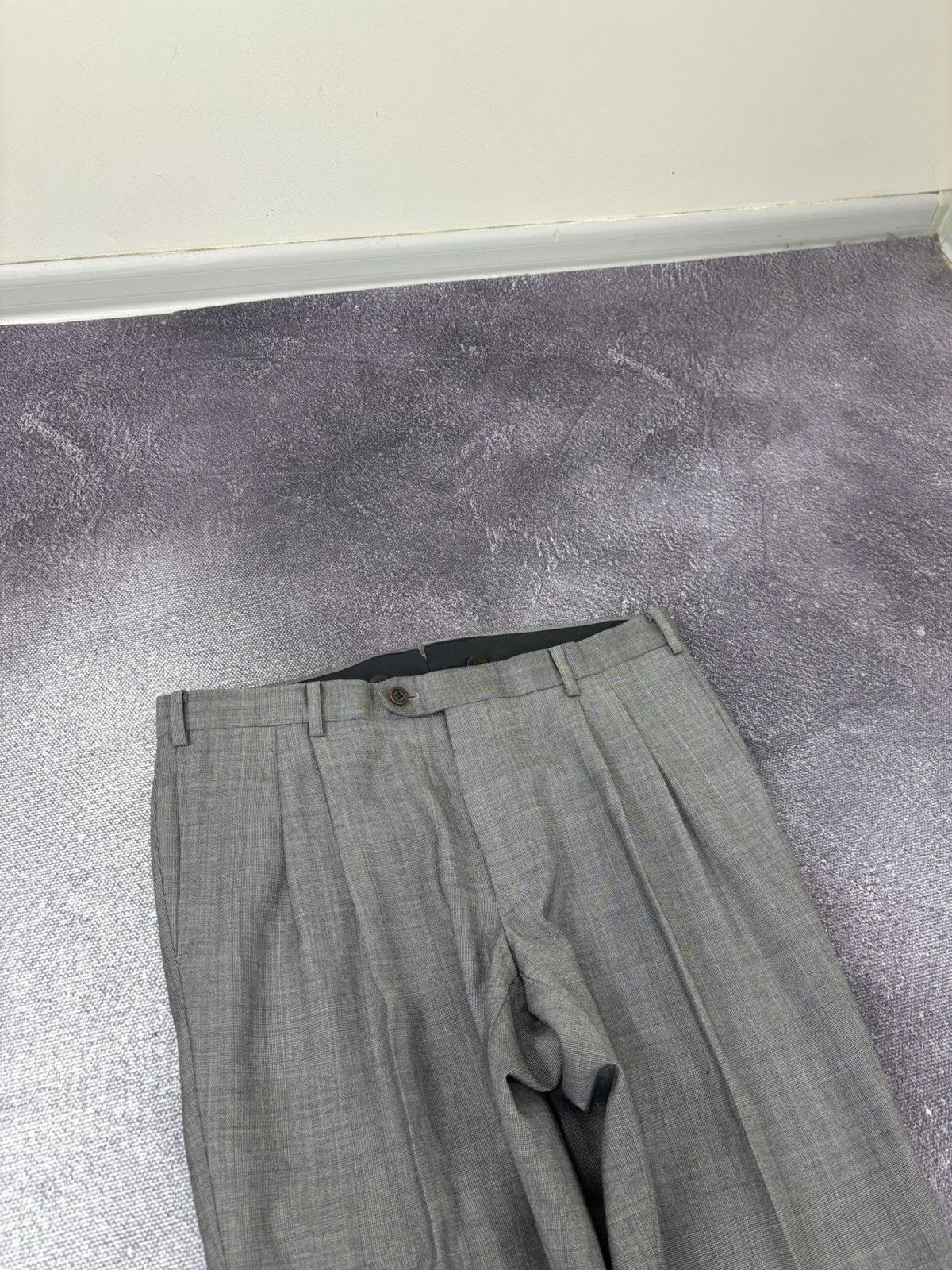 Suitsupply Suitsupply Lazio Men’s Glen Check Gray Wool Dress Pants Size US 32 / EU 48 - 4 Thumbnail