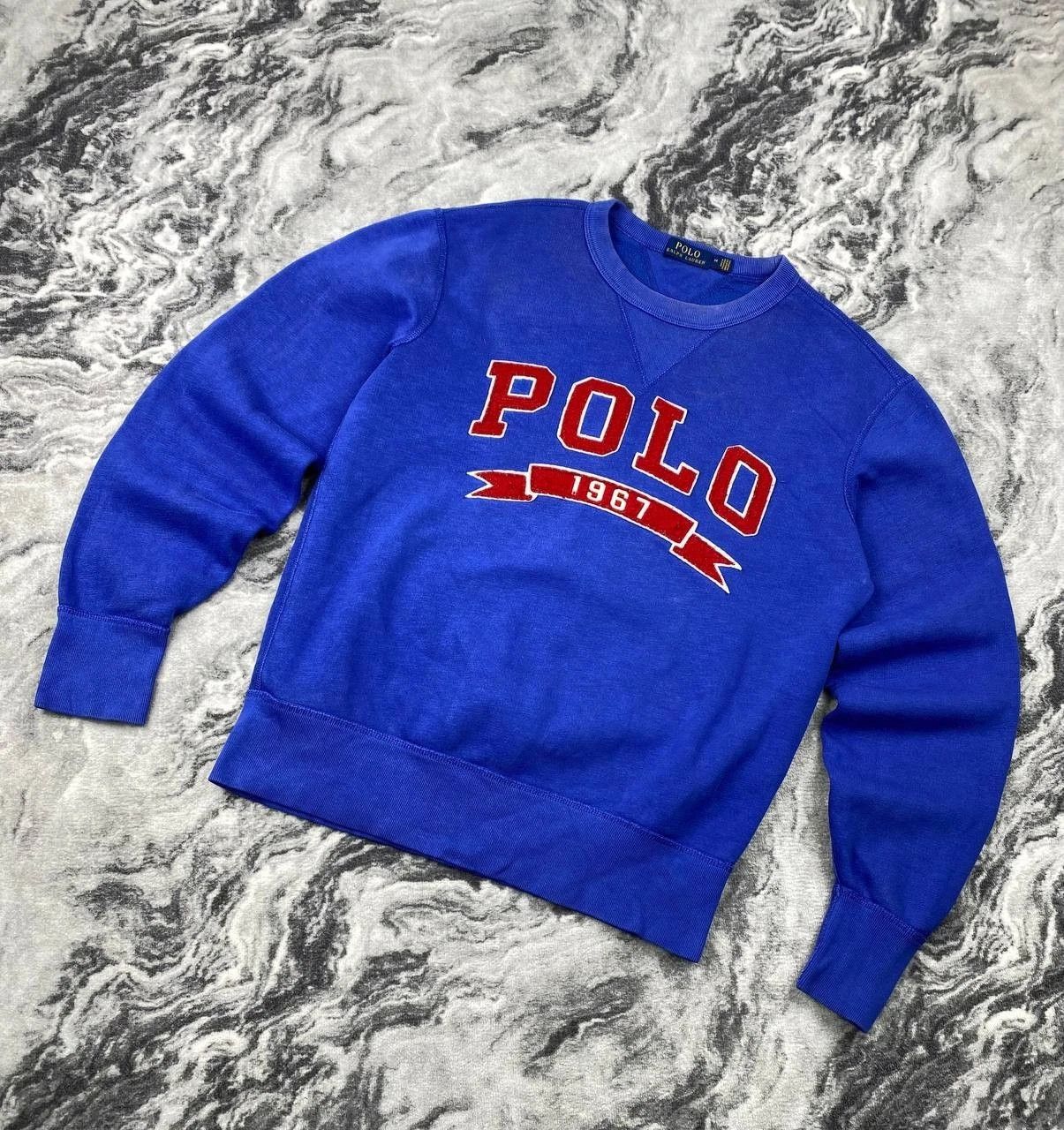 Polo Ralph Lauren 1967 Sweatshirt Big Logo Men Size M Blue
