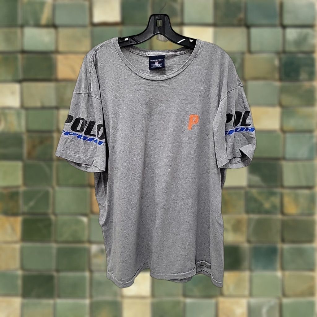 Polo Ralph Lauren VINTAGE POLO SPORT Ralph Lauren Graphic T-Shirt Mens L Gray Short Sleeve Crew Neck Size US L / EU 52-54 / 3 - 1 Thumbnail