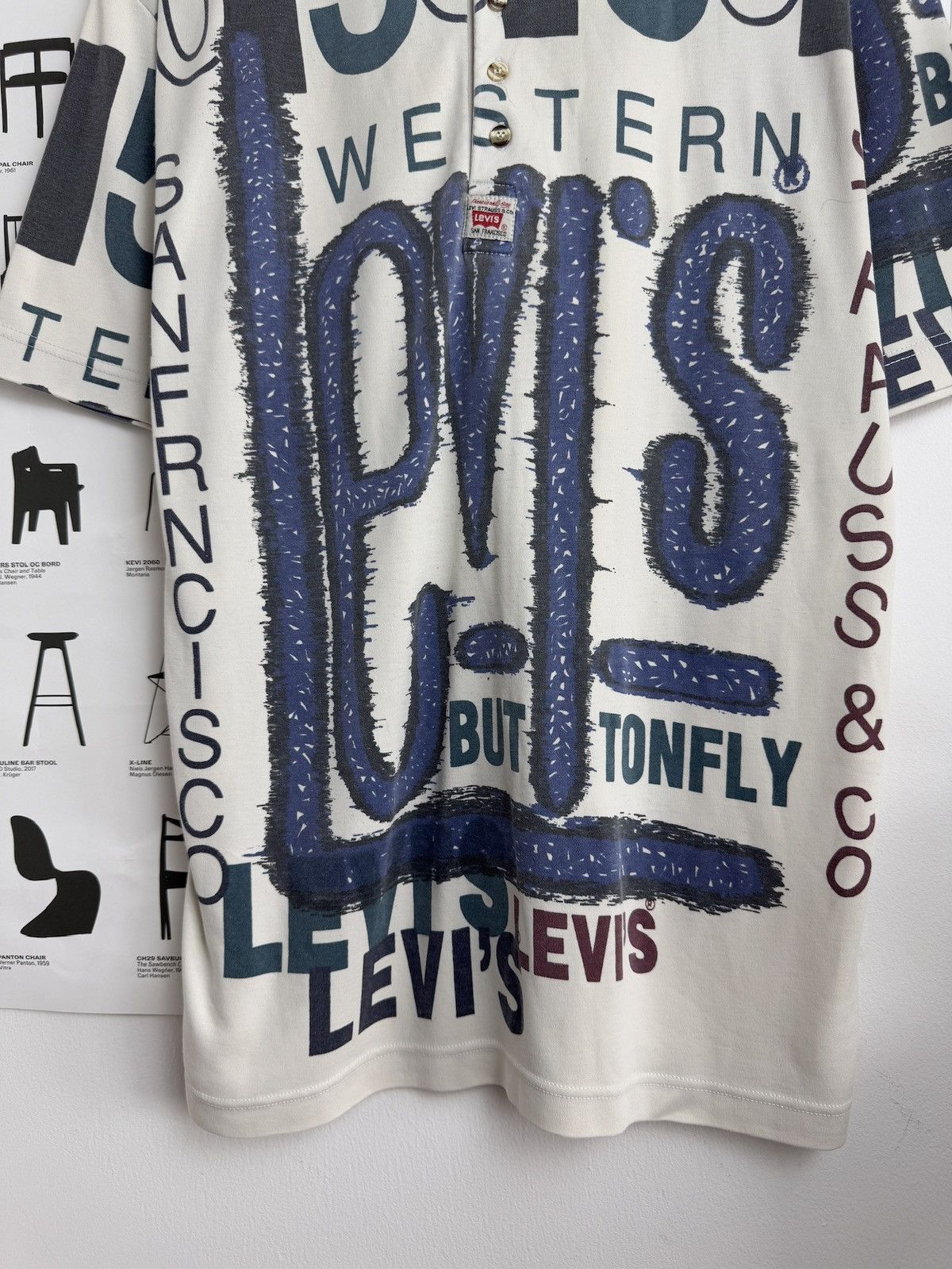 Levi's × Levi's Vintage Clothing × Vintage Vintage 90s Levi’s all over print retro t-shirt L usa archive Size US L / EU 52-54 / 3 - 7 Thumbnail