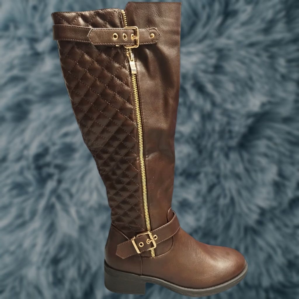 Talbots Dream Pairs Womens Size 7 Brown Lined Round Toe Knee High Boots with Side Zipper Size US 7 / IT 37 - 1 Thumbnail
