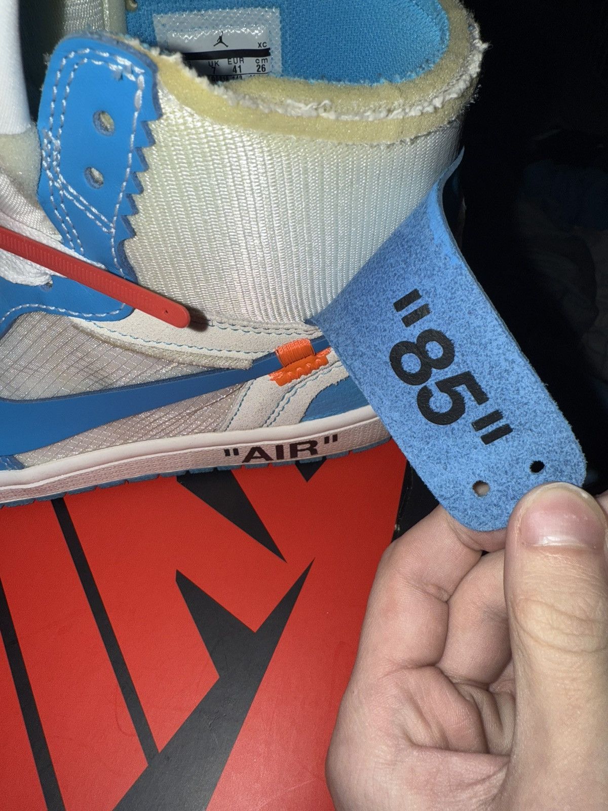 Jordan Brand × Nike × Off-White Jordan 1 retro high off-white university blue Size US 8 / EU 41 - 11 Thumbnail