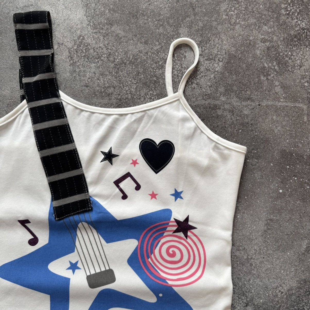 トップス 00s no.id destroy tank archive y2k Cherrykitten Rhinestone Abuser Dies Y2K Crop Tank Top