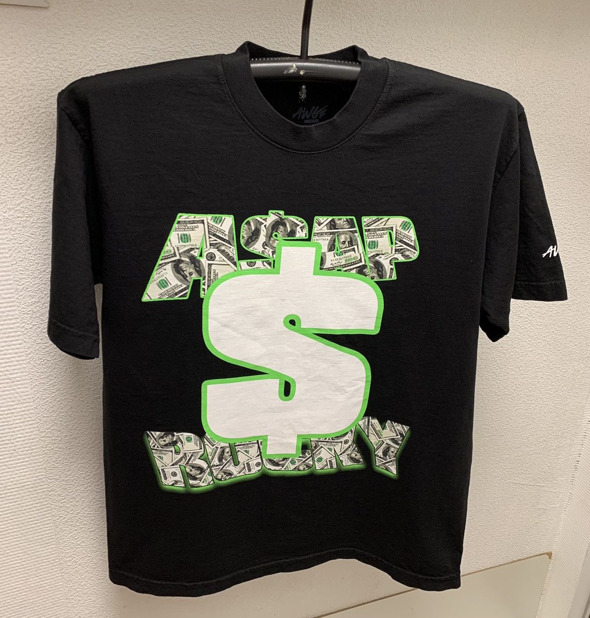 A$AP Rocky ASAP Rocky Awge big logo black rap t-shirt y2K $ A$AP M Size US M / EU 48-50 / 2 - 7 Thumbnail