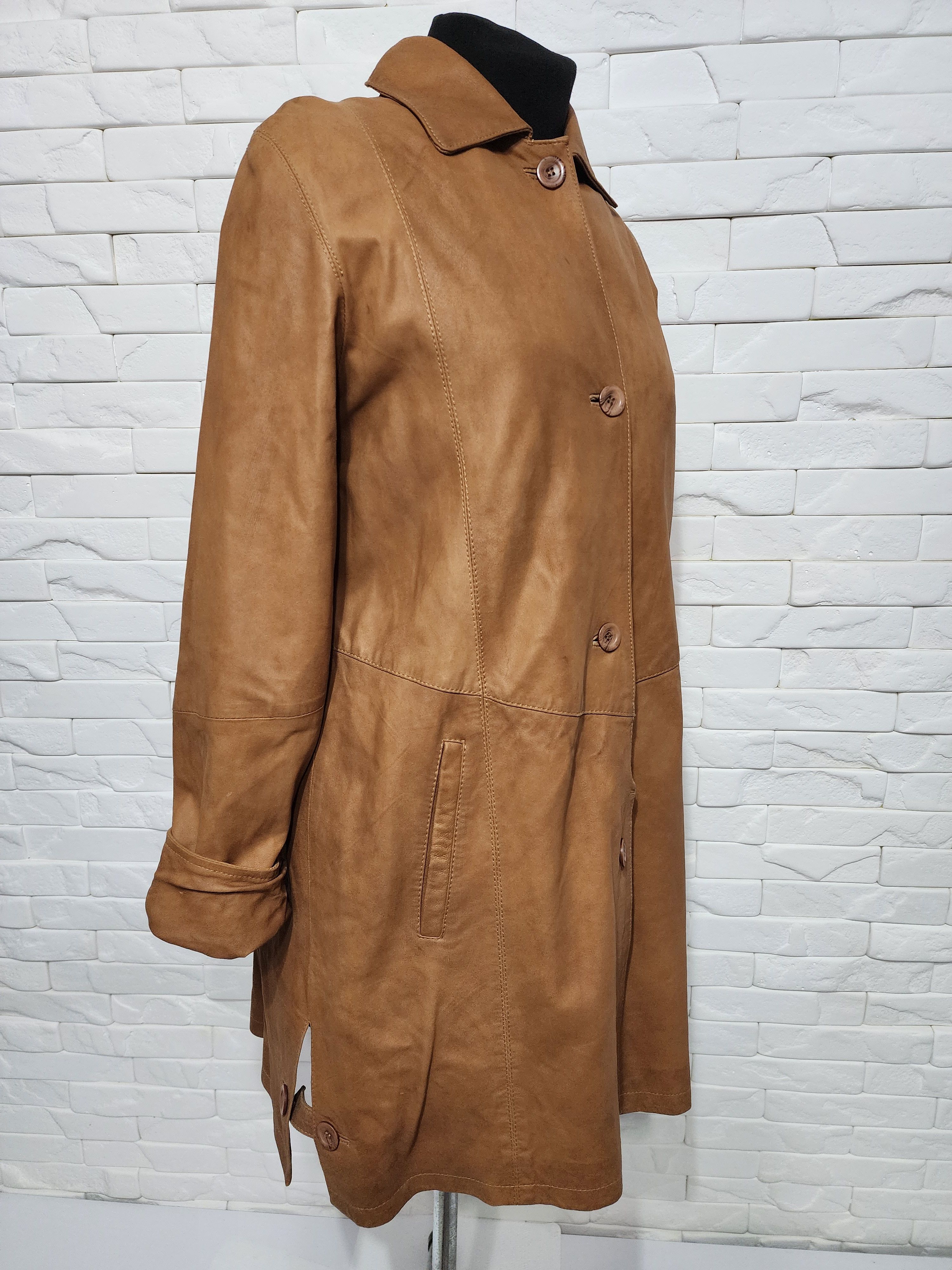 Genuine Leather Women's brown leather jacket. Size XL / US 12-14 / IT 48-50 - 3 Thumbnail
