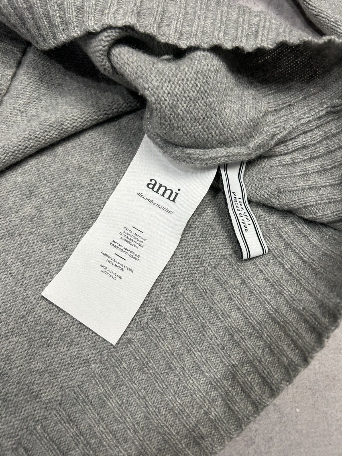AMI AMI Grey Sweater Merino Cashmere Knit Size US L / EU 52-54 / 3 - 12 Thumbnail