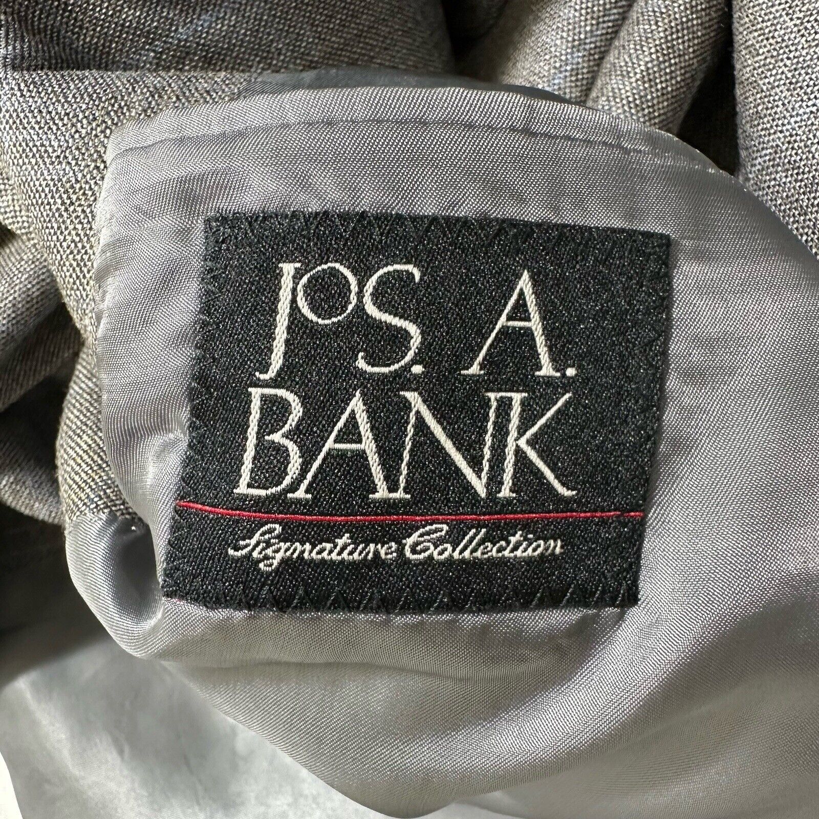 Jos. A. Bank Jos. A. Bank 43R Silk Wool Gray Plaid Striped Suit Jacket Size 42R - 7 Thumbnail