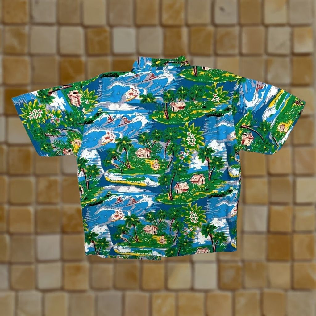 Vintage VINTAGE Unbranded Hawaiian Shirt Short Sleeve Button-Up Men M Multicoloured Floral Patterned Cotton Surfer Theme Hawaiin Made In Vietnam Size US M / EU 48-50 / 2 - 1 Thumbnail