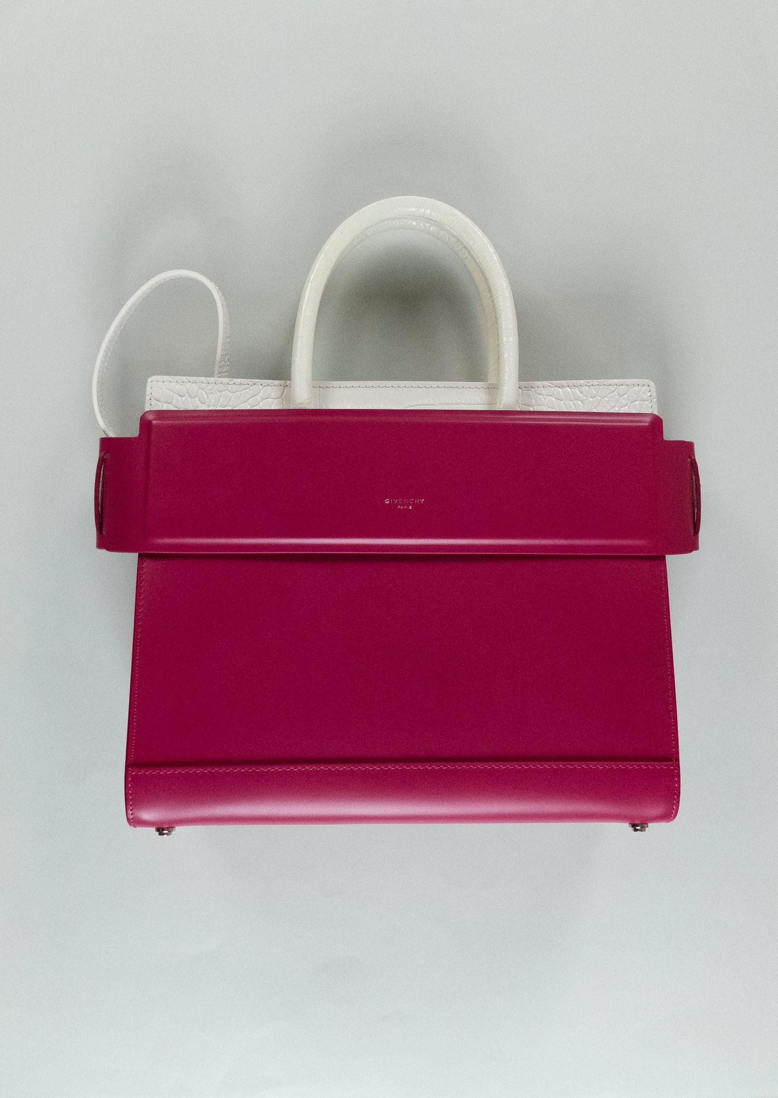 Givenchy GIVENCHY Horizon fuchsia pink & white leather satchel bag Size ONE SIZE - 3 Thumbnail