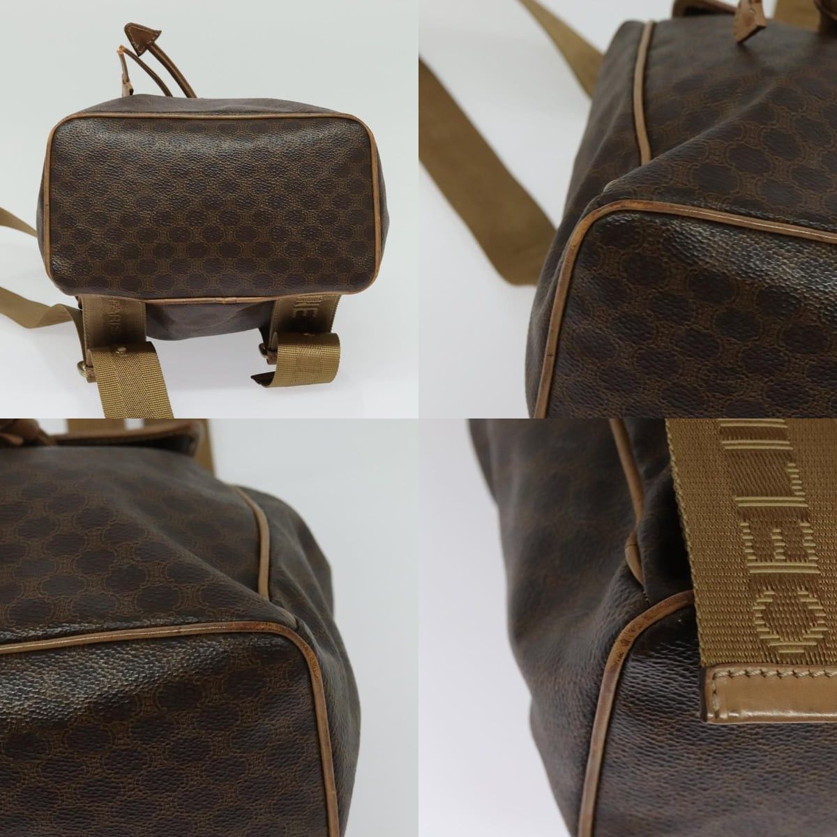 Celine CELINE Macadam Canvas Backpack Pvc Leather Brown Gold Size ONE SIZE - 10 Thumbnail