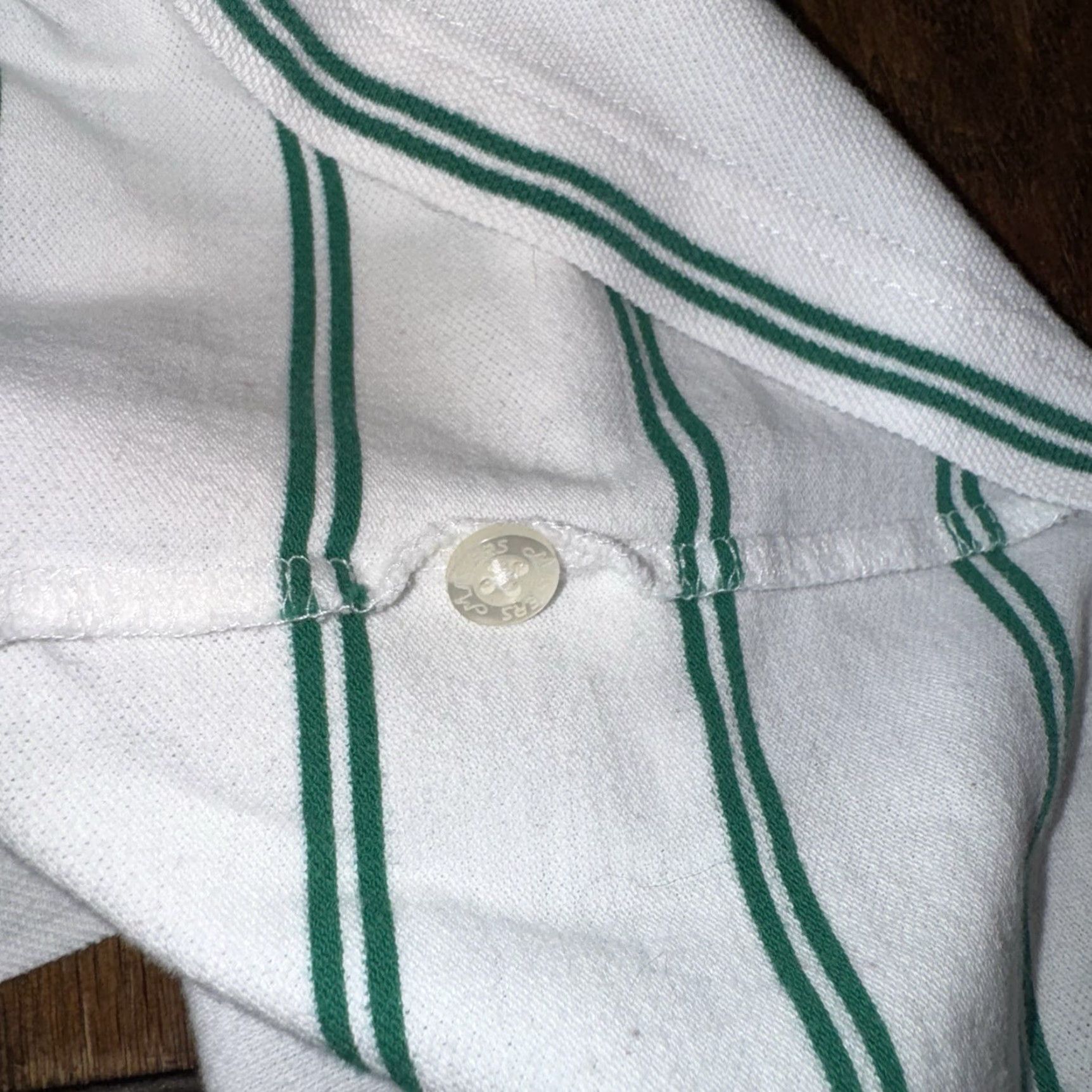 Vintage Masters Collection Polo Shirt Men’s XL 2013 Golf Logo White Green Striped Polo Shirt Men’s XL 2013 Golf Logo White Green Striped Size US XL / EU 56 / 4 - 6 Thumbnail