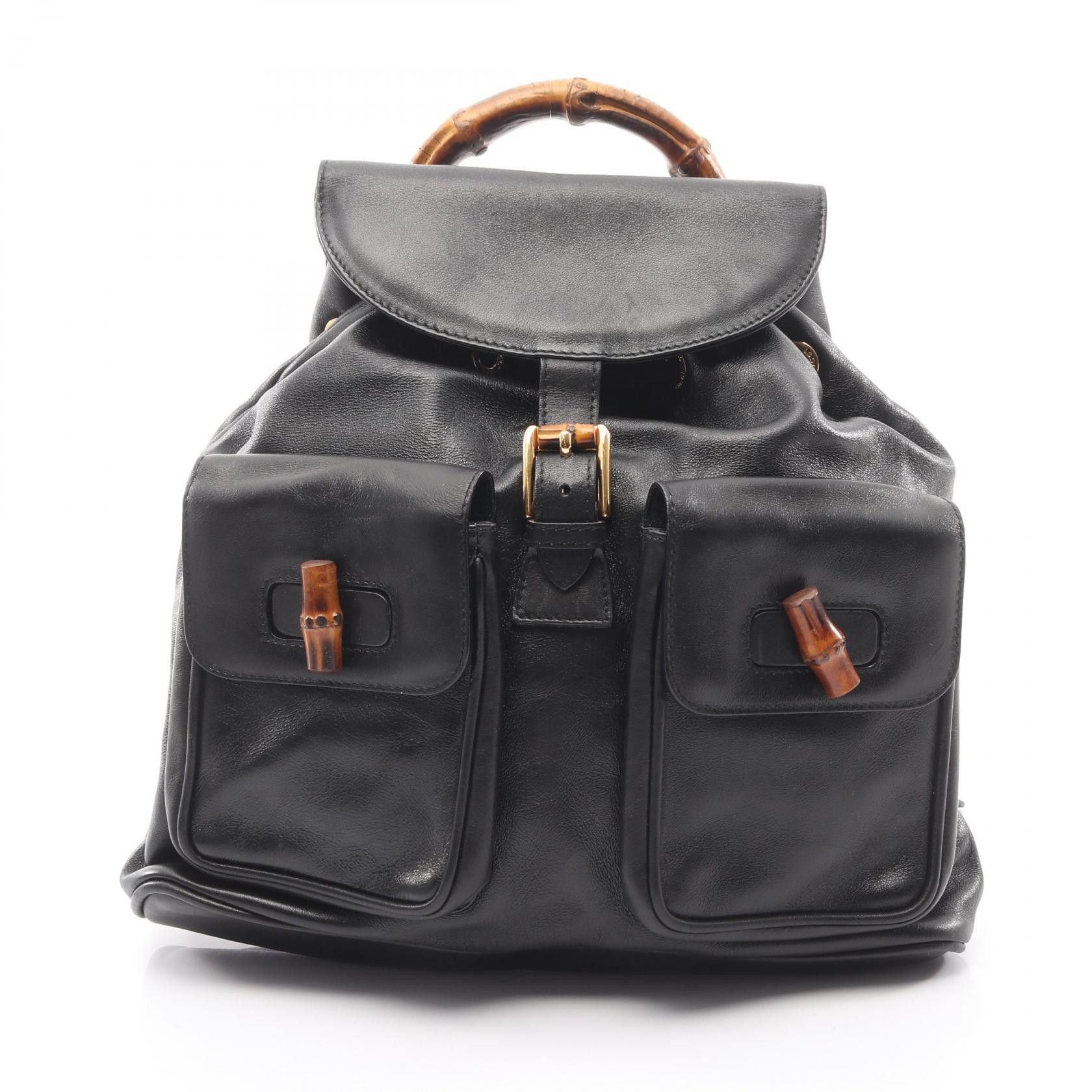 Gucci Gucci Gucci Bamboo Leather Backpack Leather Backpack 00320580016 DUTY FREE for USA Size ONE SIZE - 1 Thumbnail