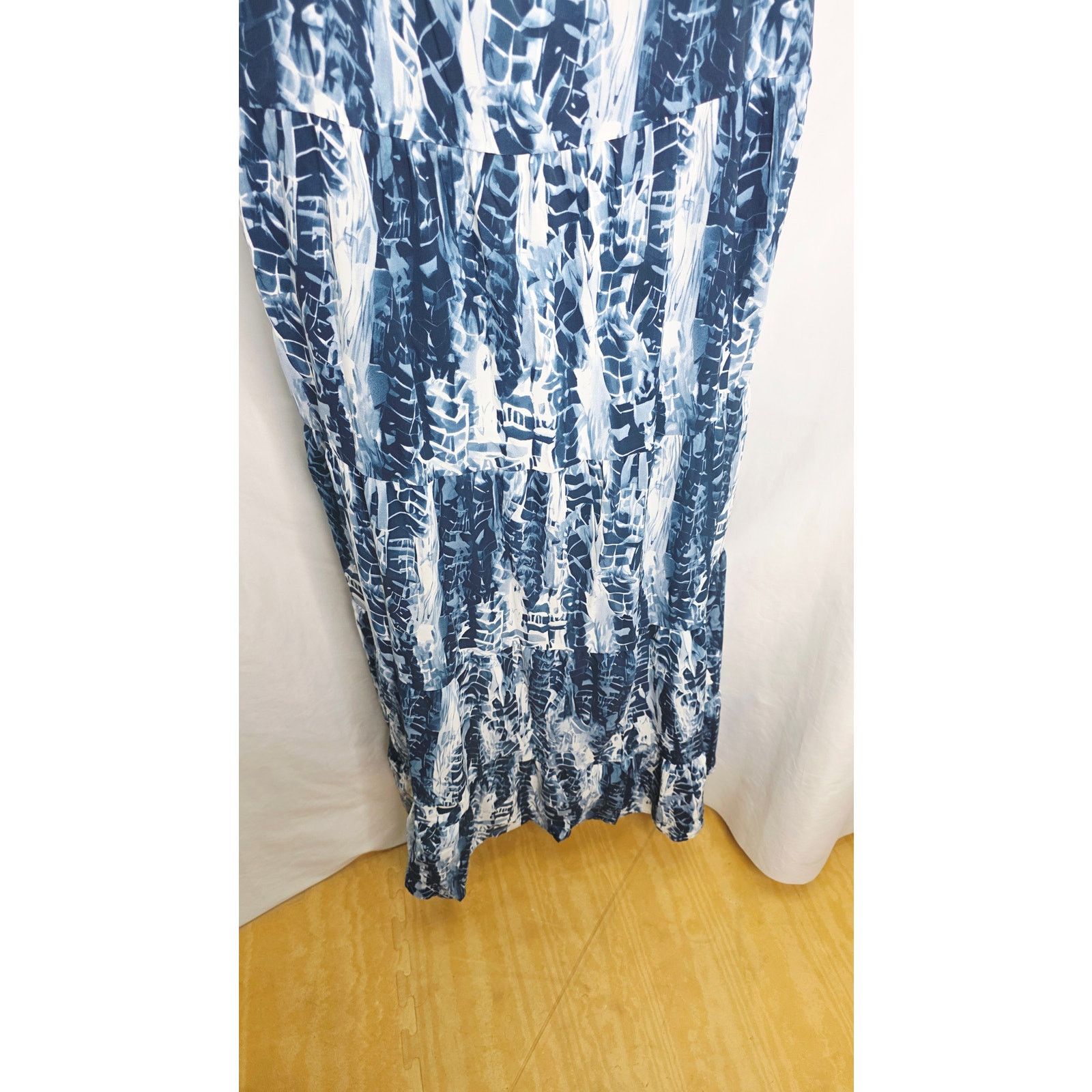 Other Pretty Gardens Boho Blue Tie Dye Casual Tank Maxi Dress Size XXL / US 16-18 / IT 52-54 - 11 Thumbnail