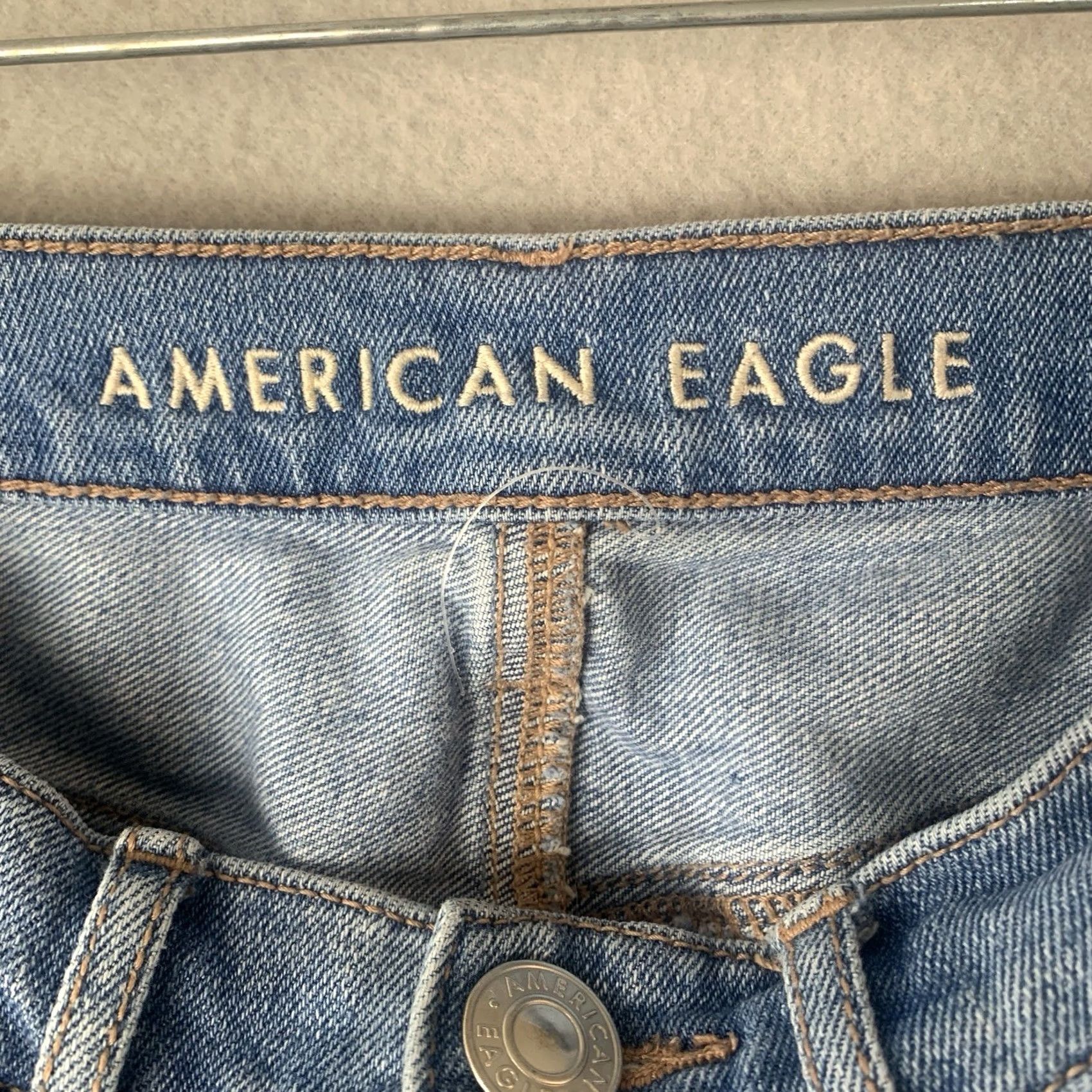 American Eagle Outfitters VINTAGE American Eagle Jeans Womens 2 Blue Baggy Straight Distressed Boho Y2K Grunge Size 26" / US 2 / IT 38 - 3 Thumbnail