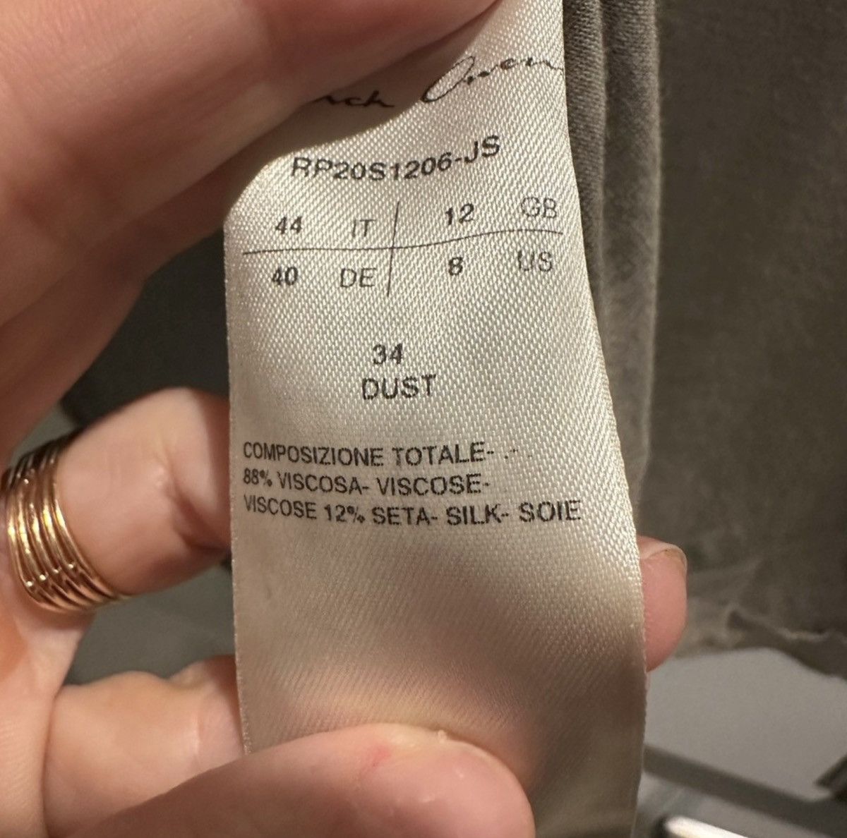 Rick Owens Green Dust T Shirt