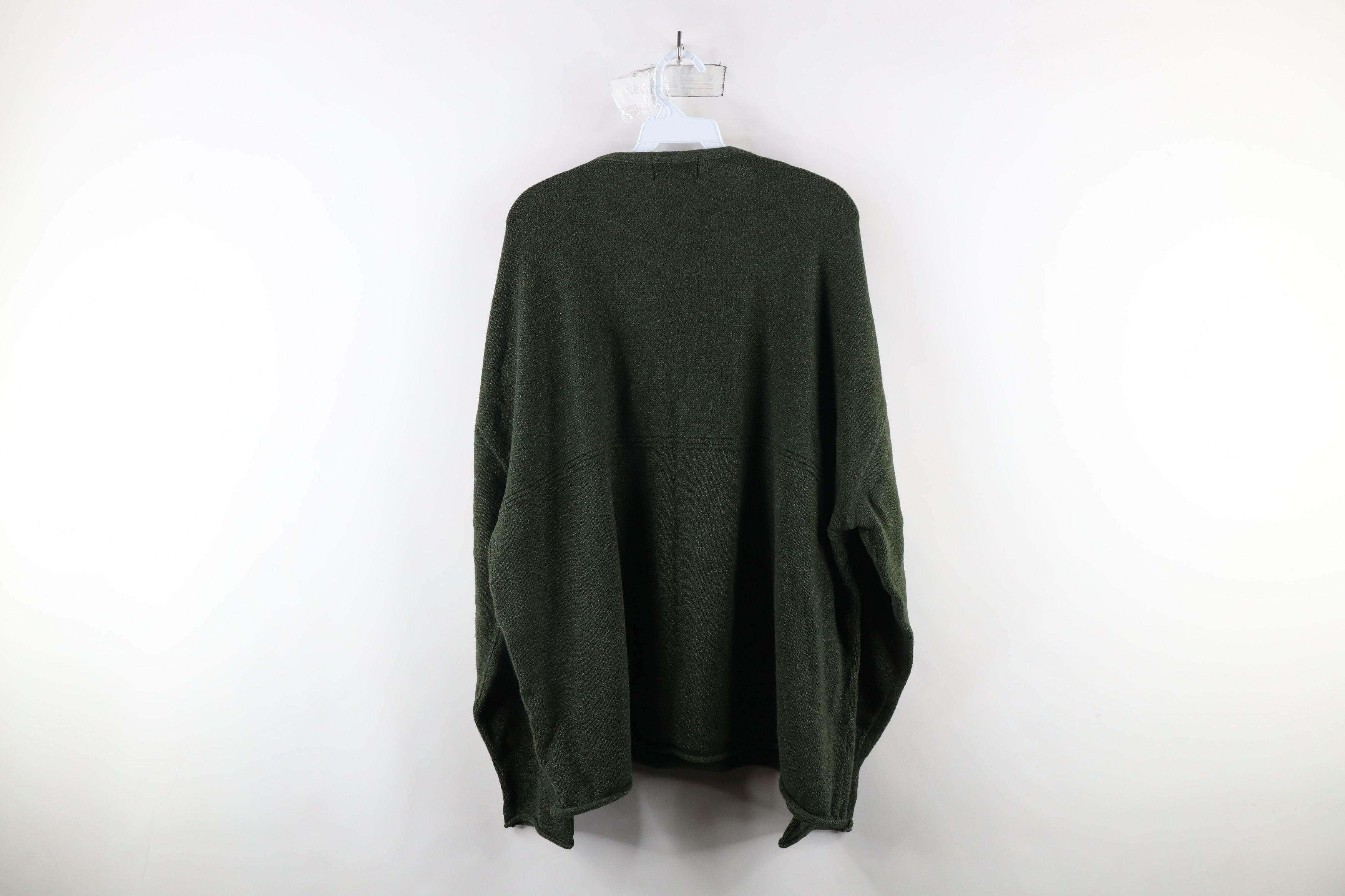 Vintage Vintage 90s Streetwear Boxy Fit Marled Knit Sweater Green Size US XXL / EU 58 / 5 - 7 Thumbnail