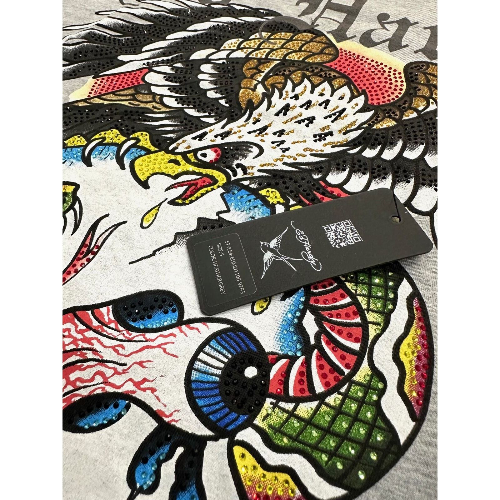 Ed Hardy Ed Hardy Men's T-Shirt Rhinestone Battle Skull Eagle Tee Size US M / EU 48-50 / 2 - 4 Thumbnail