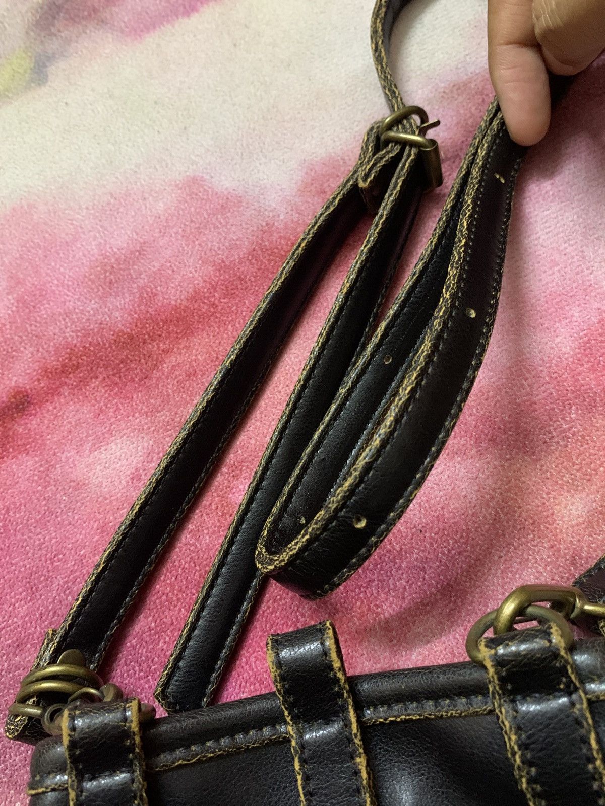 KMRii Japanese Apocalypse Vkei Custom Mini Leather Sling Bag Size ONE SIZE - 7 Thumbnail