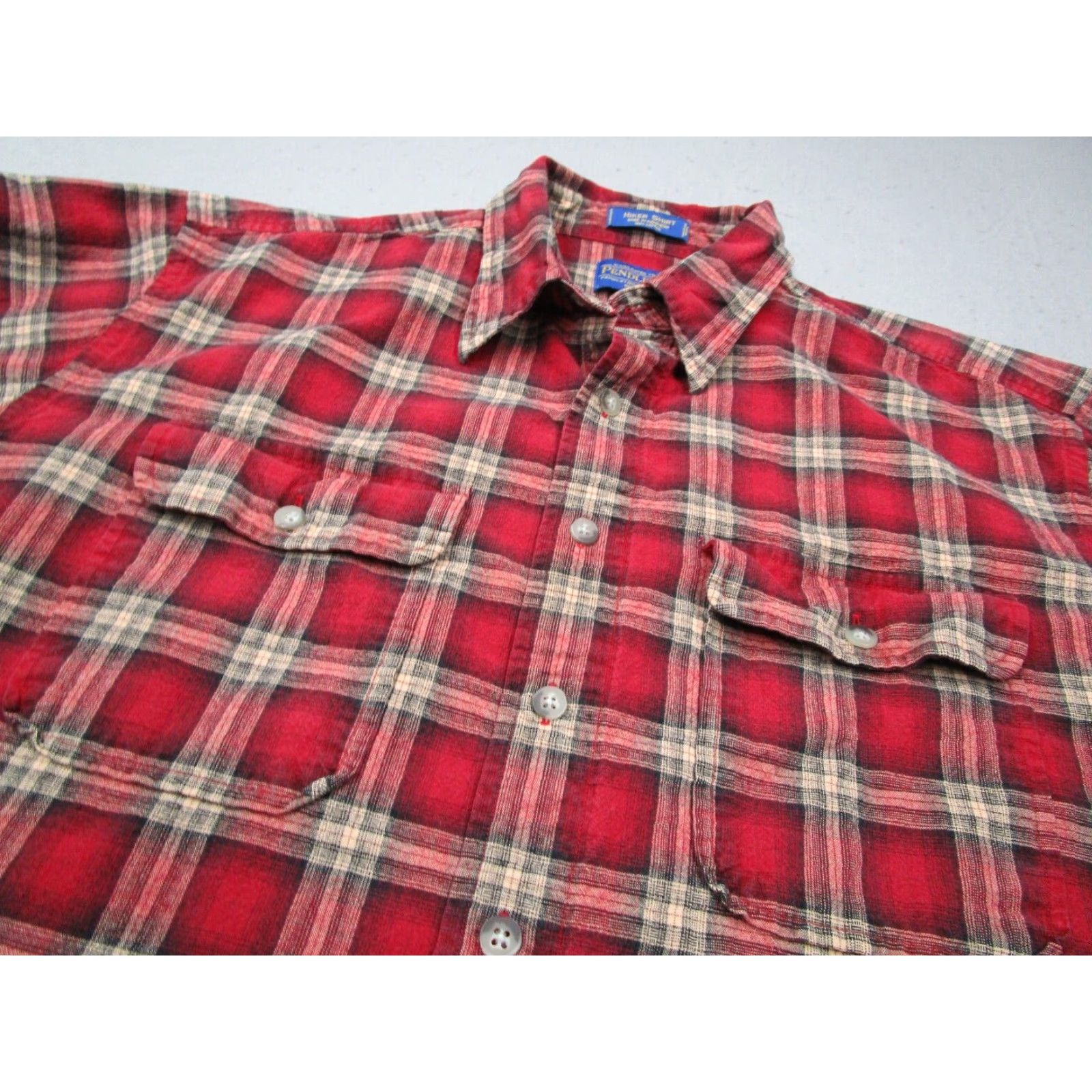 Pendleton VINTAGE Pendleton Men's Button-Up Shirt XL Red Check Cotton Casual Outdoor Shopwear Size US XL / EU 56 / 4 - 2 Thumbnail