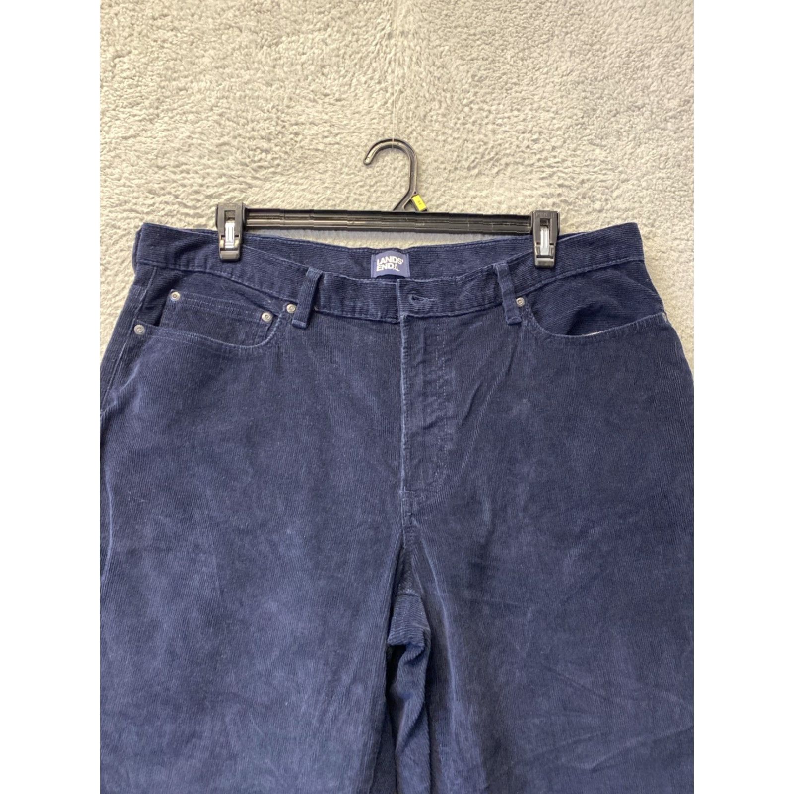 Lands' End LANDS' END Men's Corduroy Pants Navy 40x32 Regular Flat Front Chino Traditional Fit - Size 40 Waist, Navy, Mens Size US 40 / EU 56 - 2 Thumbnail