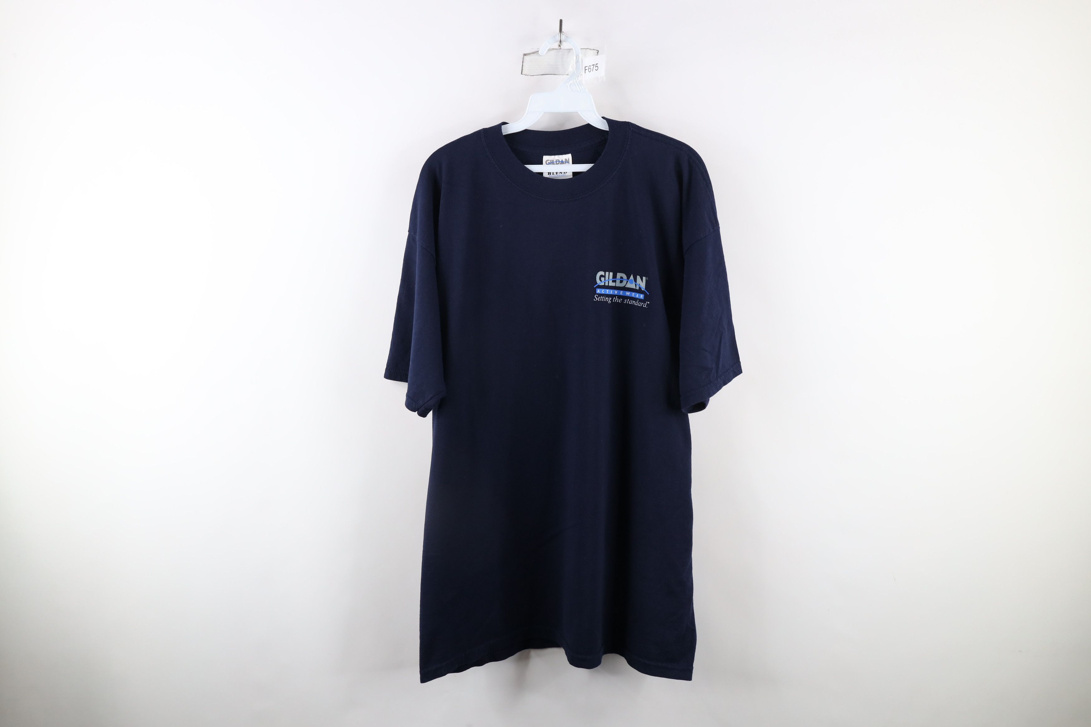 Gildan × Vintage Vintage 90s Gildan Out Label Tag Short Sleeve T-Shirt Blue Size US XL / EU 56 / 4 - 1 Thumbnail