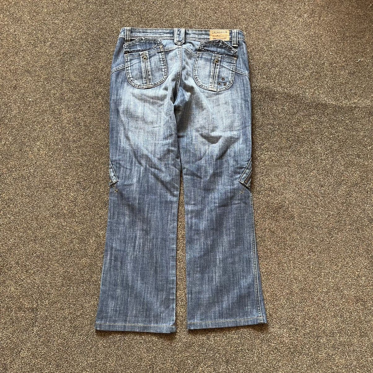Vintage Y2K Baggy Flared Distressed Jeans Multi Pocket Skater Swag Size 32" / US 10 / IT 46 - 4 Thumbnail