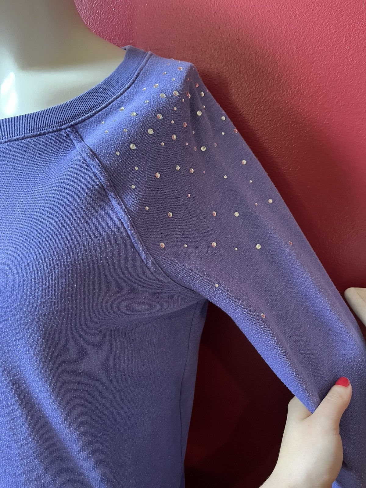 Victoria's Secret Victorias Secret Pink Purple Bedazzled Crew XSmall Size XS / US 0-2 / IT 36-38 - 4 Thumbnail