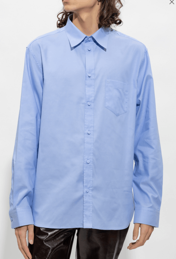 Gucci o1mt1gz0625 Oxford Cotton Shirt With Double G Embroidery Size US XXS / EU 40 - 2 Thumbnail