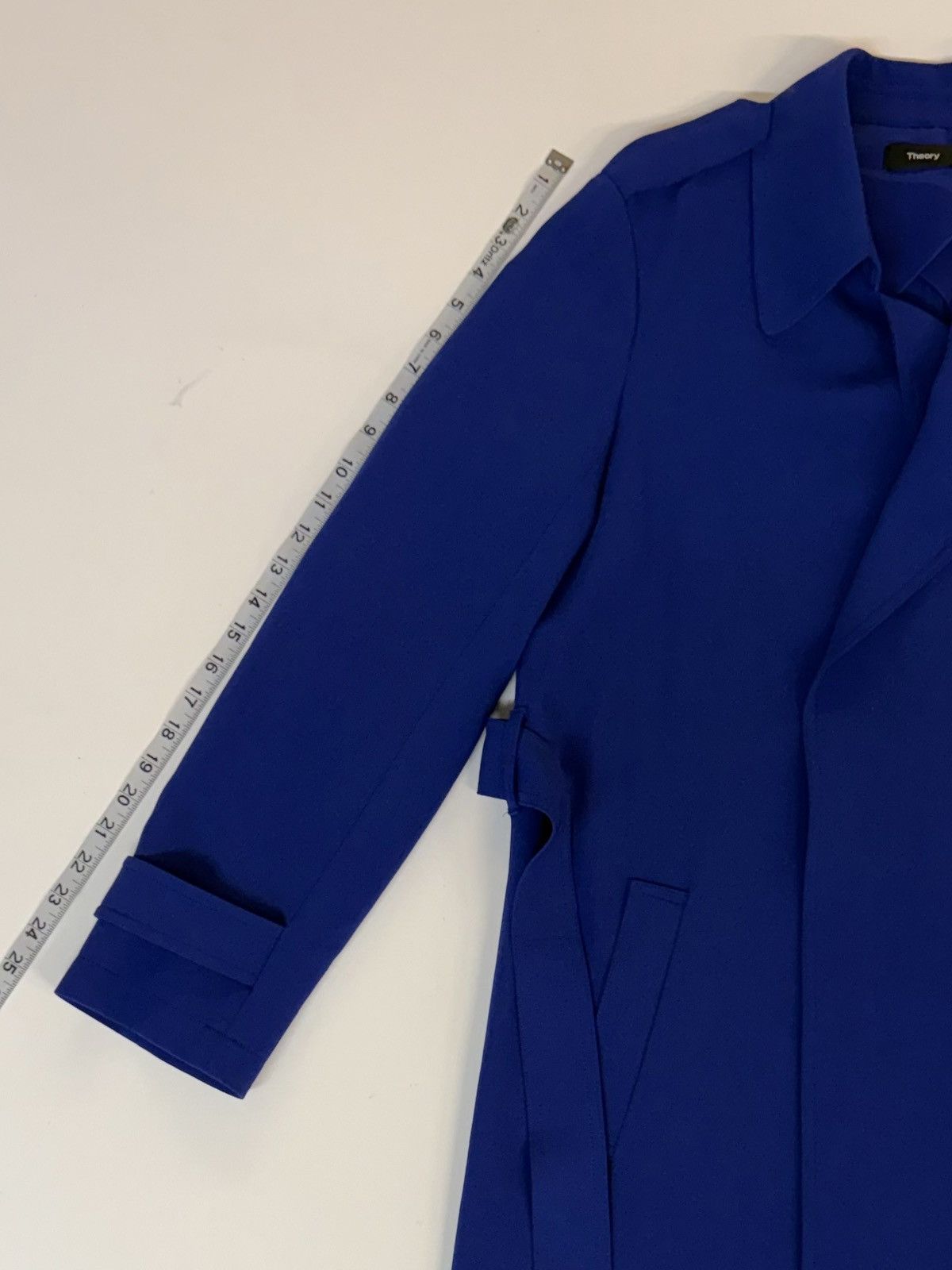 Theory Theory "Oaklane" Trench Coat in Admiral Crepe-Cobalt Blue-L Size L / US 10 / IT 46 - 18 Thumbnail