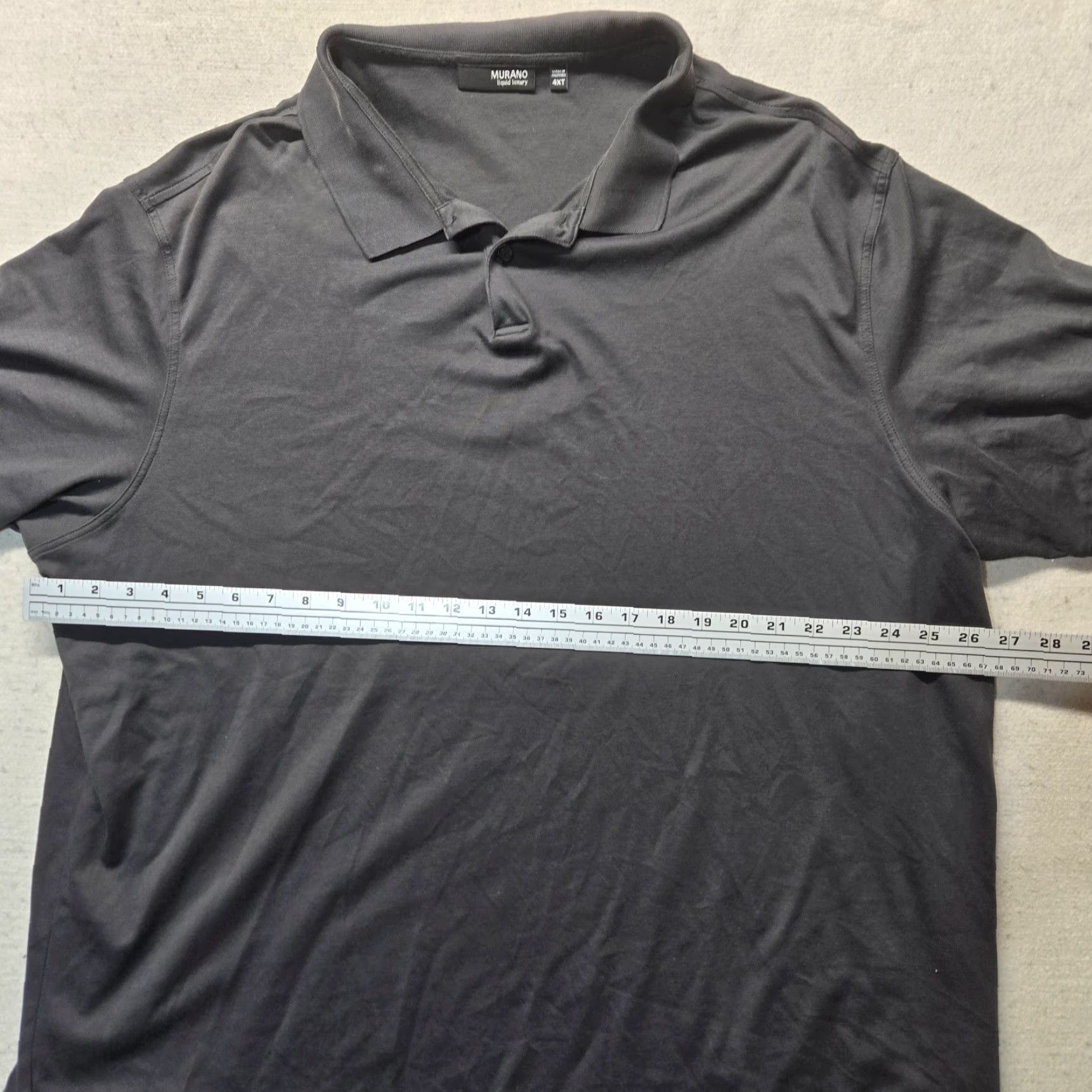 Murano Murano Polo Shirt Gray Cotton Self Soft Performance Golf Adult Men's 4XT Tall Shirt Polo Gray Cotton Murano Golf 4XT Mens Summer 90s? Size US XXL / EU 58 / 5 - 4 Thumbnail