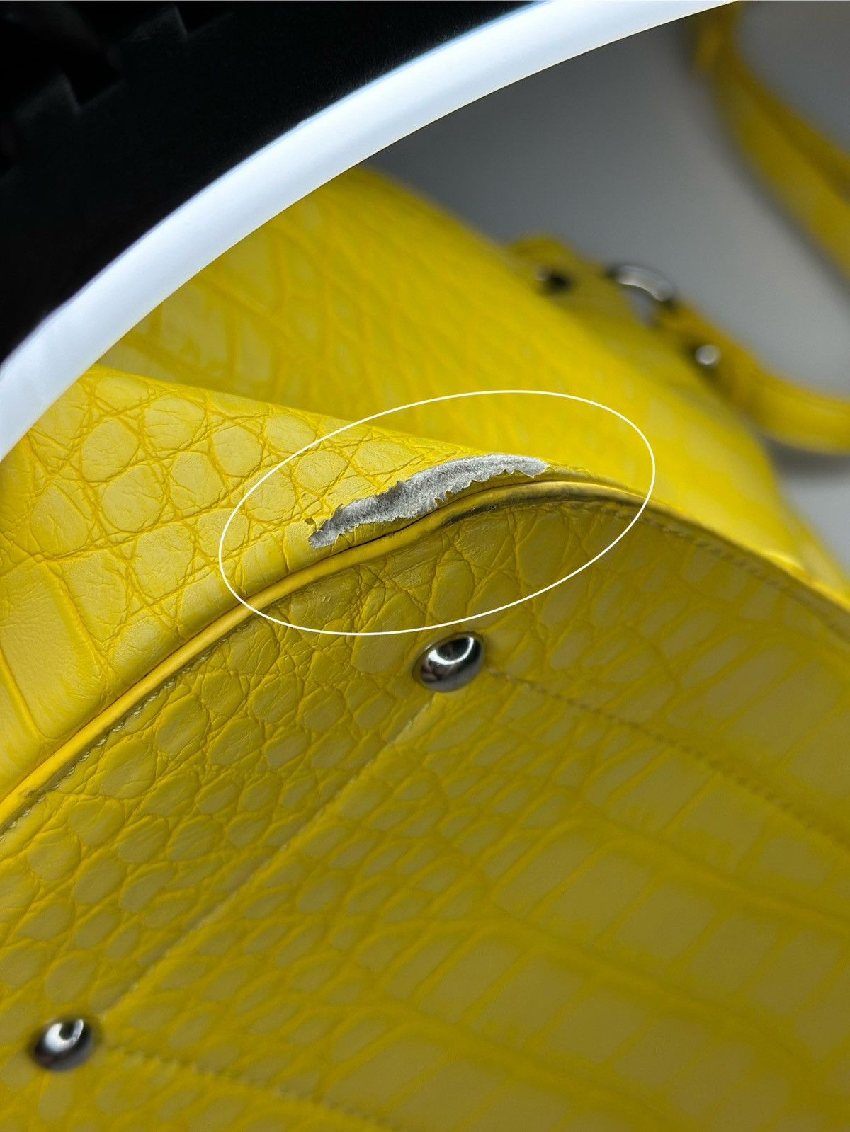 Versace Jeans Couture Versace Jeans Yellow Faux Croc Bucket Bag Size ONE SIZE - 14 Thumbnail